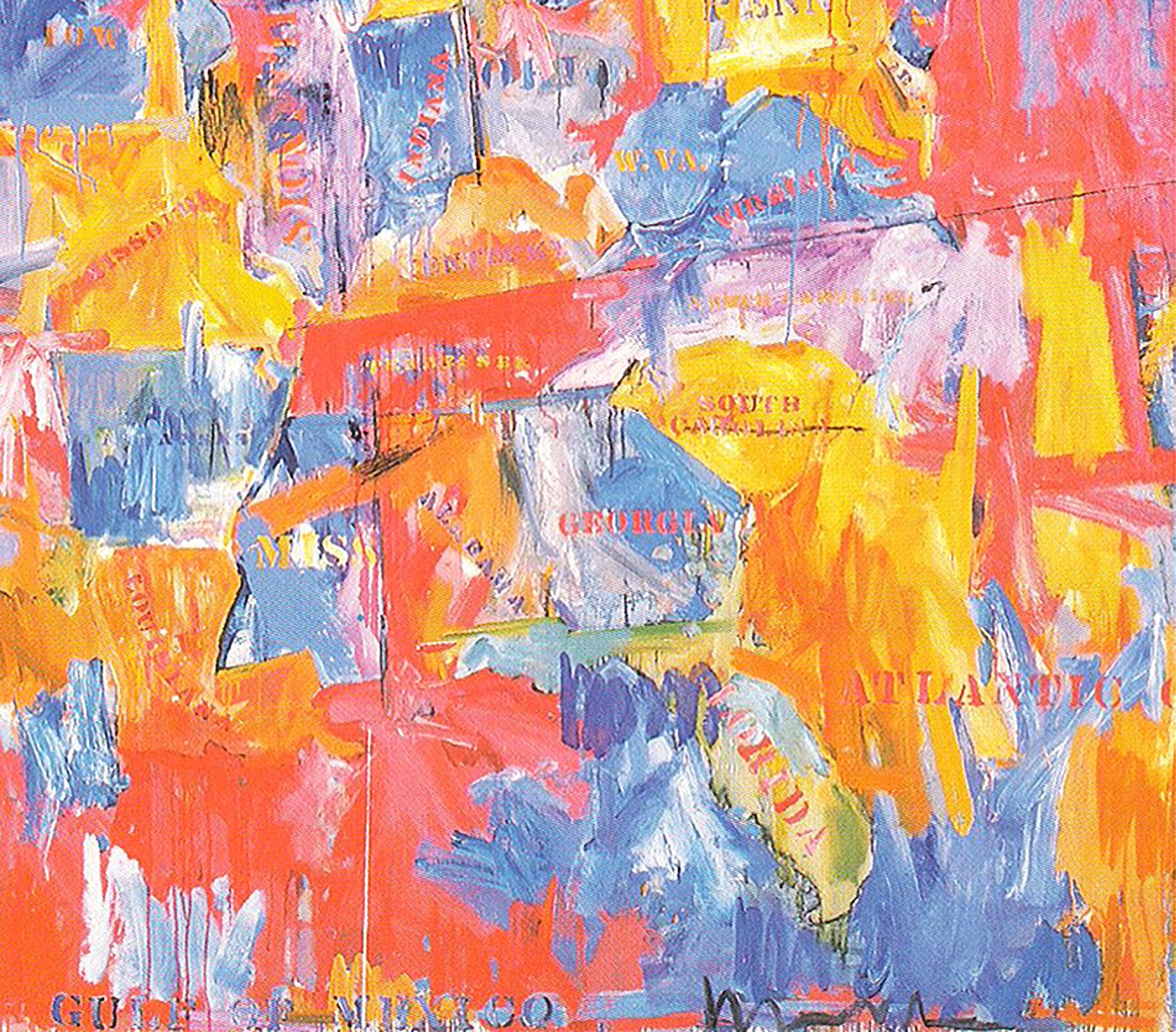Jasper Johns 'Map' 1992 Vintage Pop Art For Sale 3