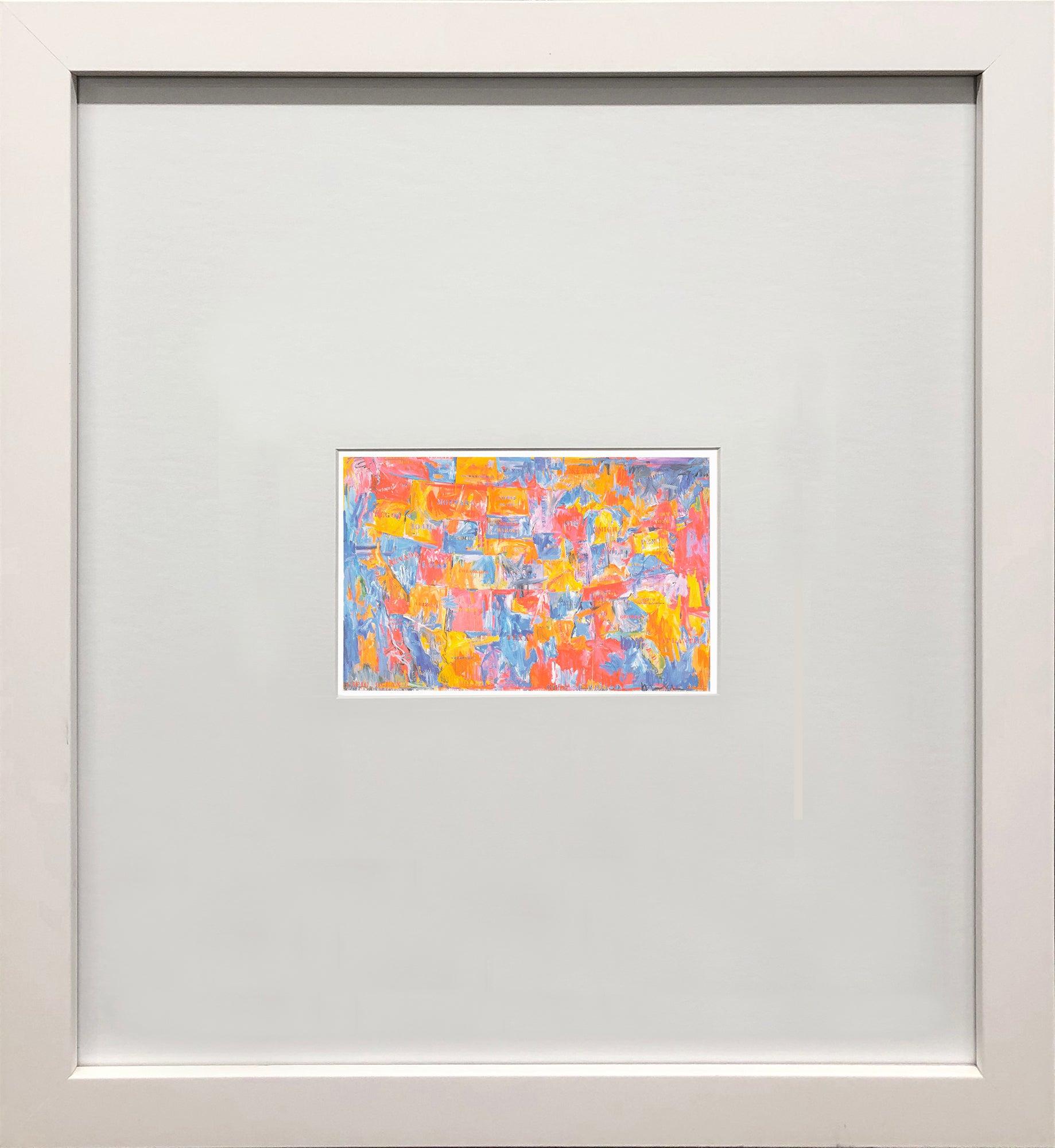 Jasper Johns Map Offset Lithograph, Framed Pop Art, 1992 Edition