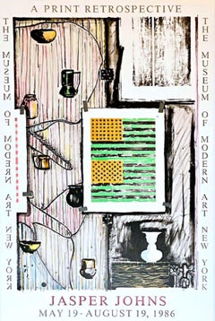 Jasper Johns MOMA Print Póster retrospectivo (Ventrílocuo) litografía offset