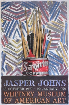 Jasper Johns, Savarin, vintage 1970s Whitney Museum offset lithograph poster