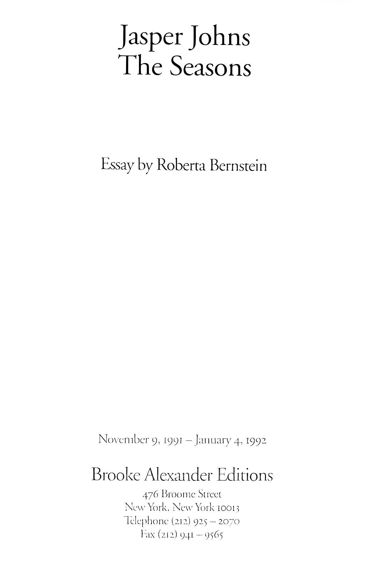 Jasper Johns, Summer Green, State II, from The Seasons, 1991 For Sale 6