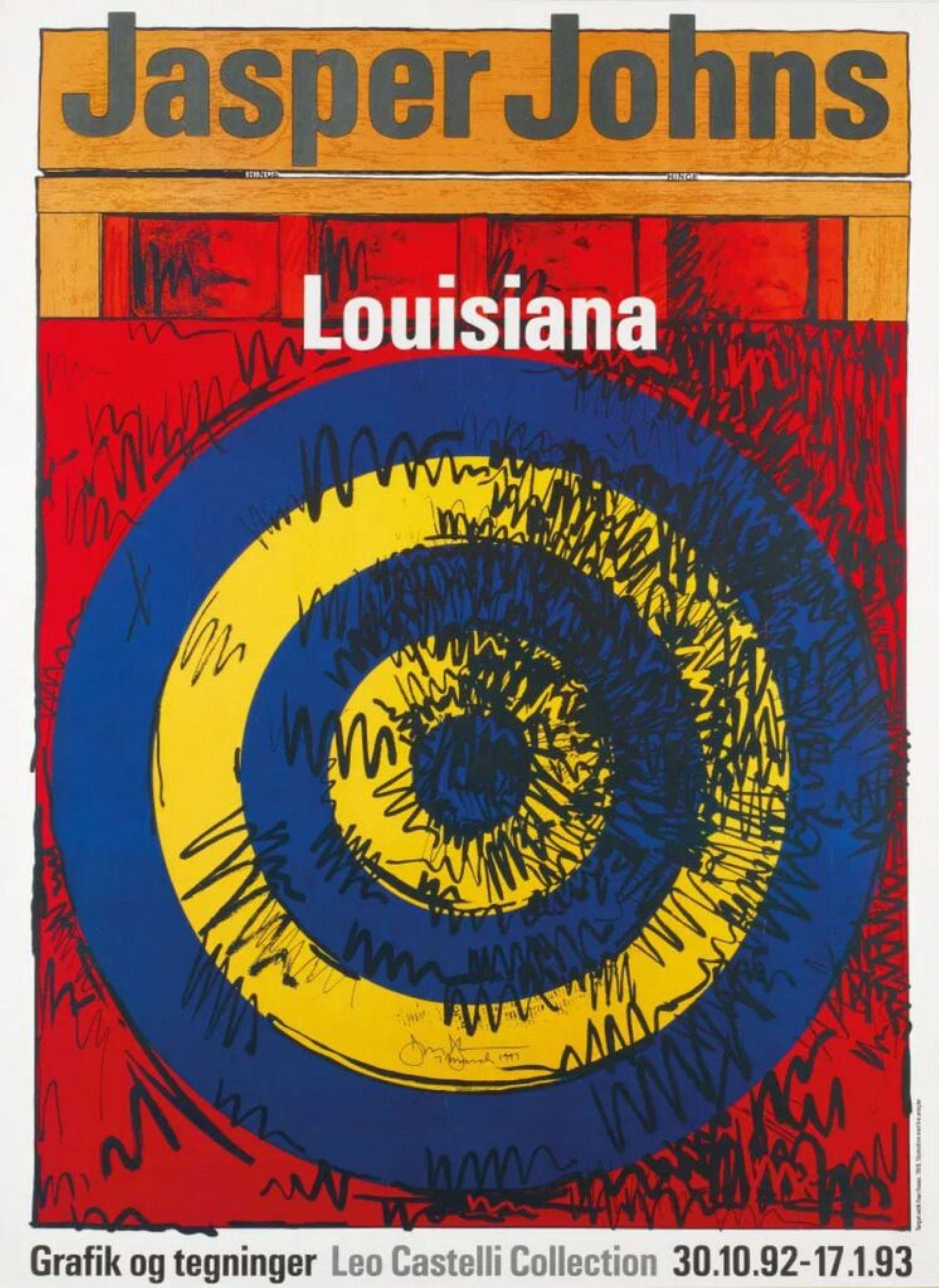Jasper Johns - Louisiana Museum offset litho poster Hand Signed by Jasper Johns