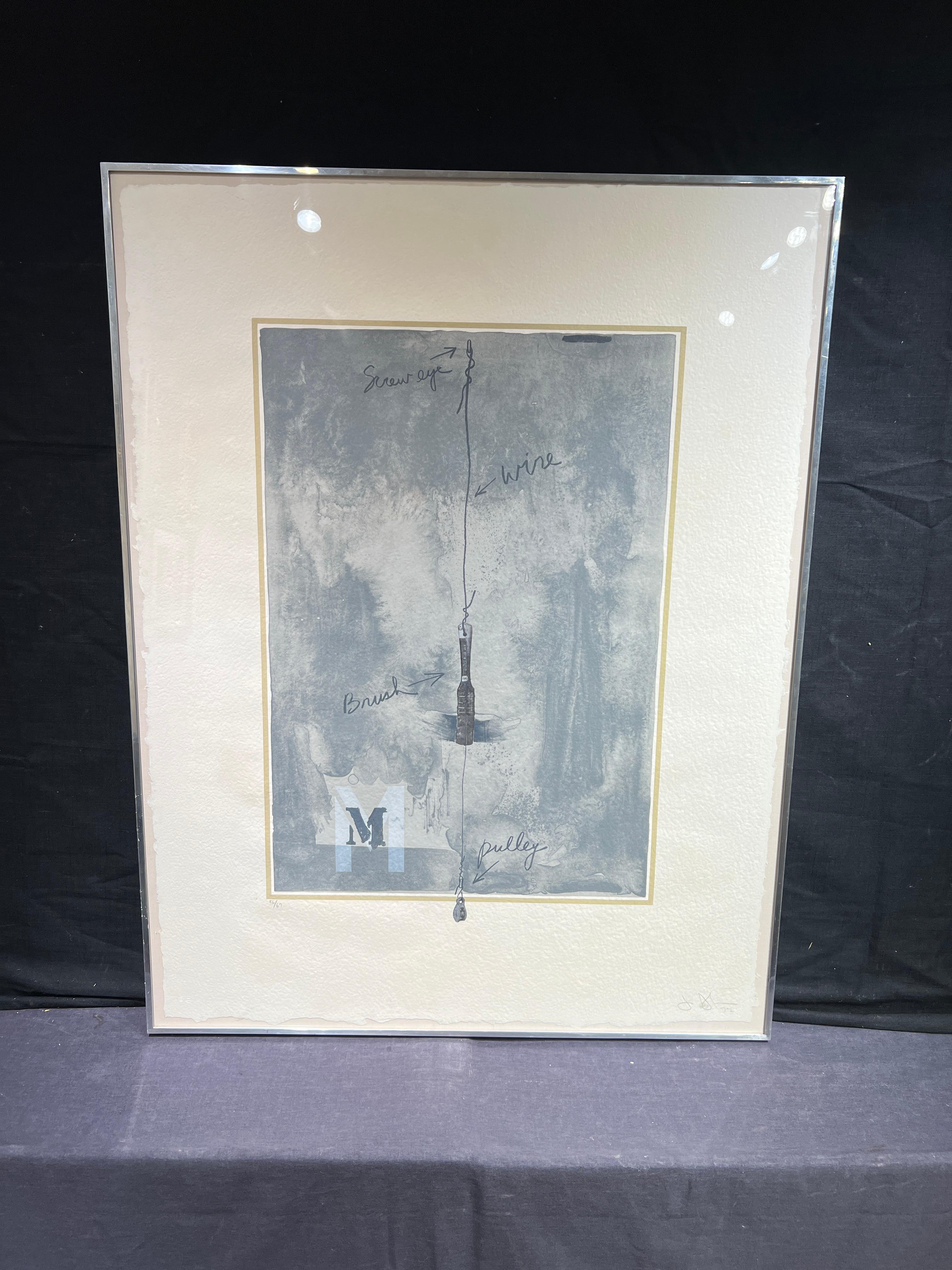 M (ULAE 113), 1972
Jasper Johns (American, b. 1930)
Lithograph in Colors on Angoumois a la Main Paper
Hand Signed and Dated Lower Right
Numbered 56/67 Lower Left
38.5 x 29 inches
39.75 x 30.75 inches with frame

Painter, sculptor, and printmaker