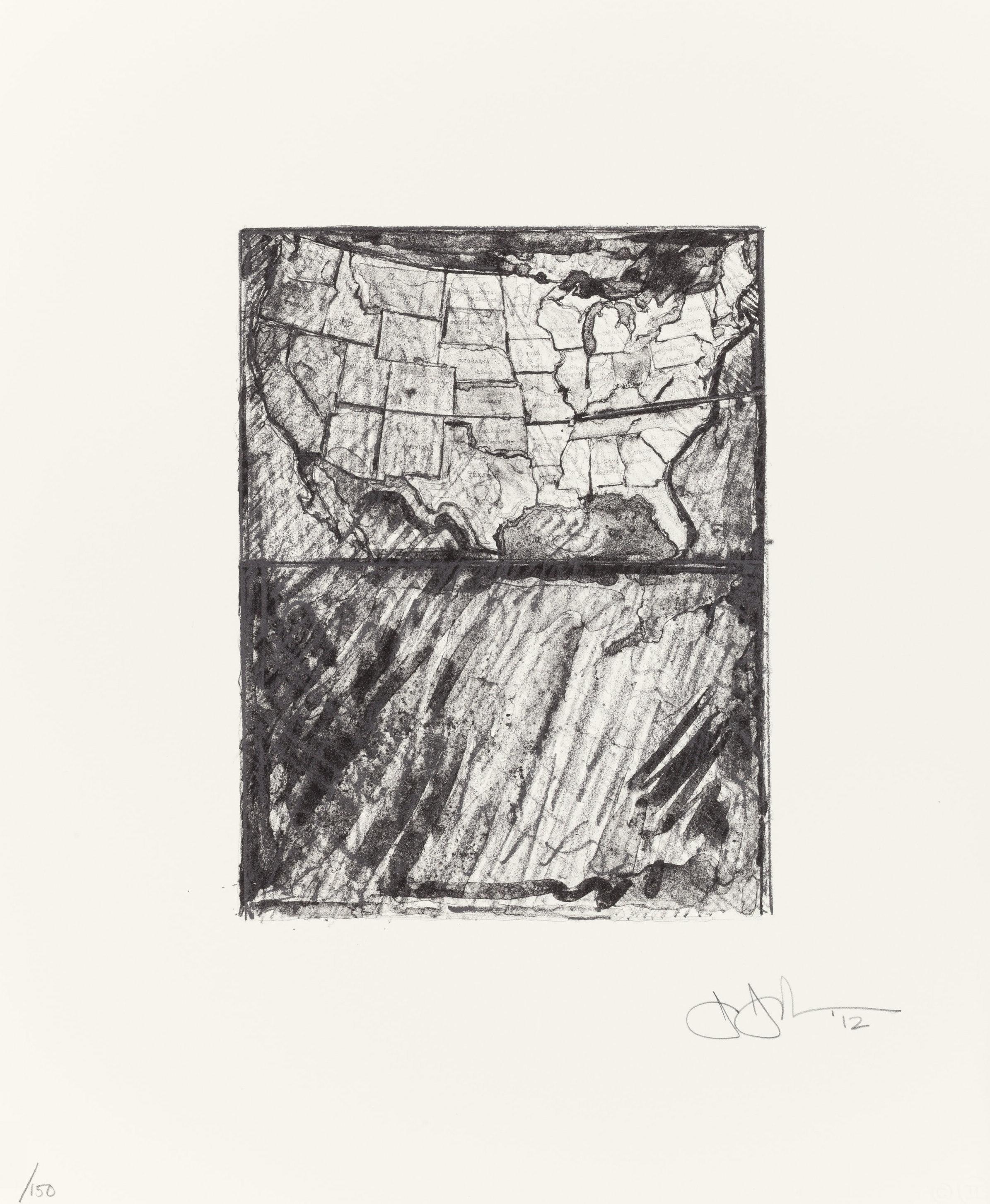 jasper johns map print