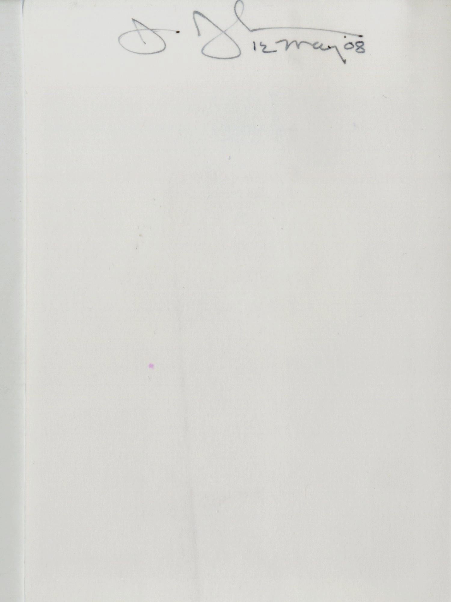 Tarjeta postal del retrato de Jasper Johns realizado por Phong Bui, firmada a mano por Jasper Johns en venta 2