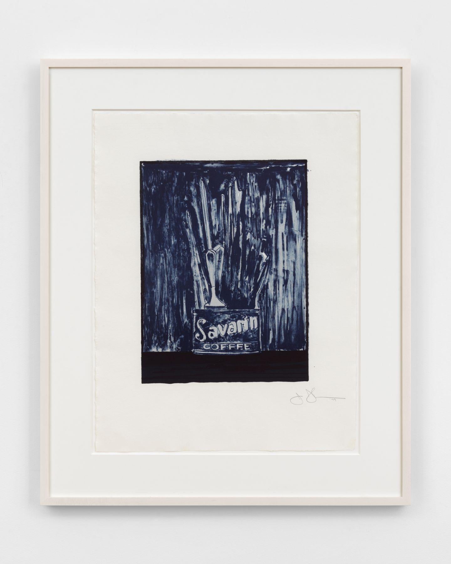 Jasper Johns Still-Life Print - Savarin 6 (Blue)