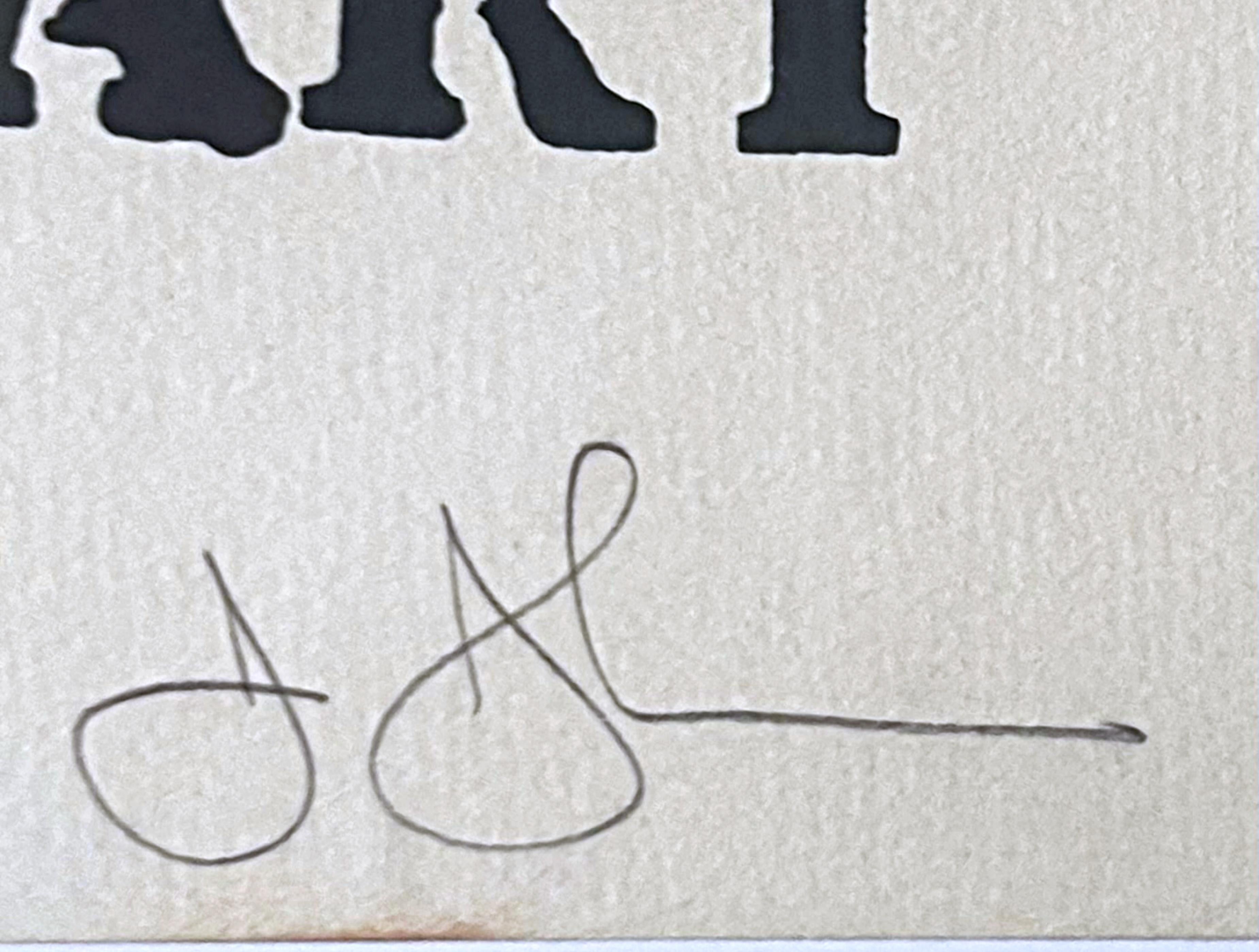 Scarce vintage Hand Signed Greenville County Museum of Art 1974 exhibition print - Print by Jasper Johns