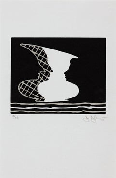 Sun on Six (Jasper Johns première linogravure Pop Art, signée à la main et numérotée 4/26)