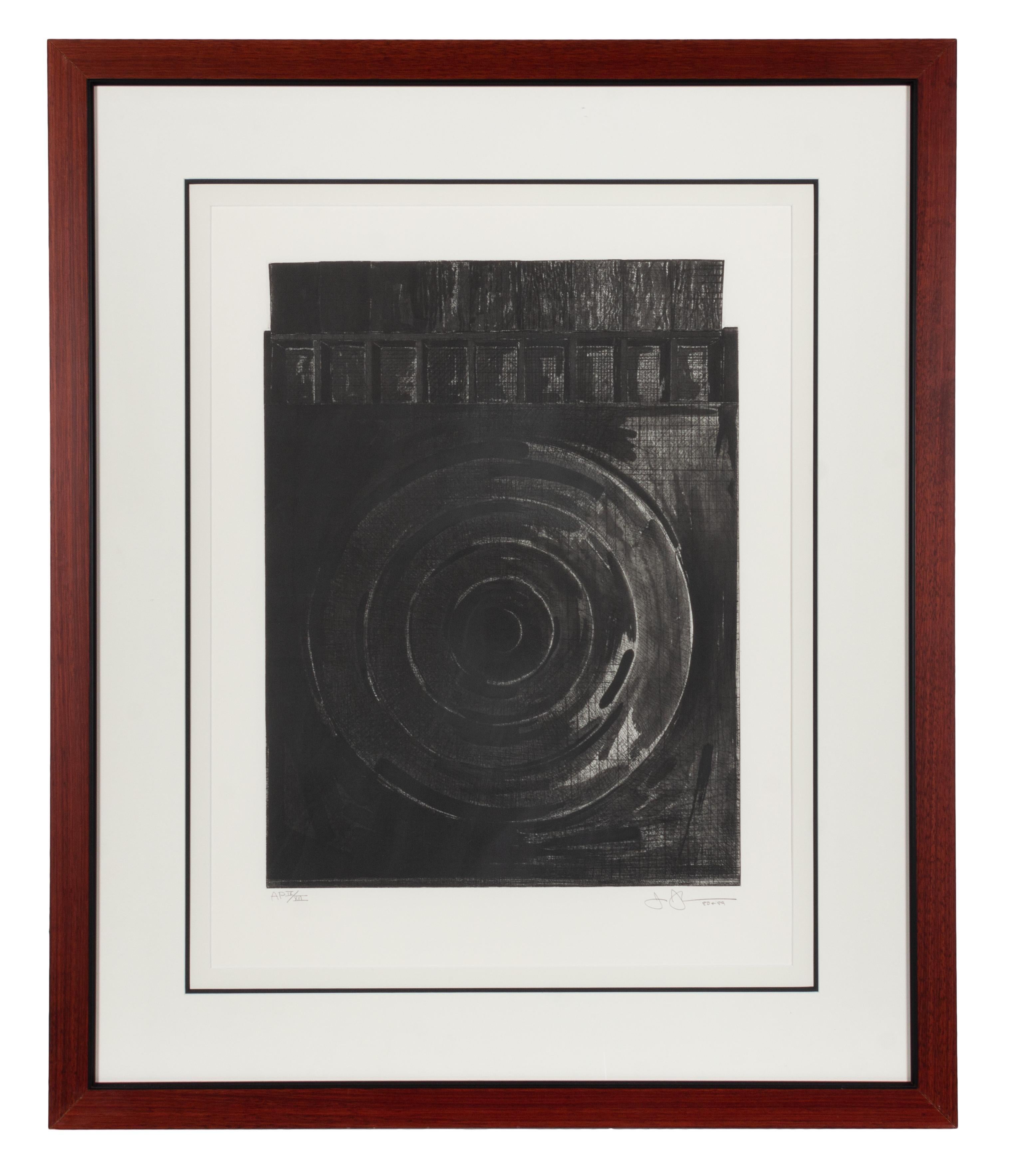 Target mit Gipsguss (Schwarz-Weiß) (Abstrakter Expressionismus), Print, von Jasper Johns