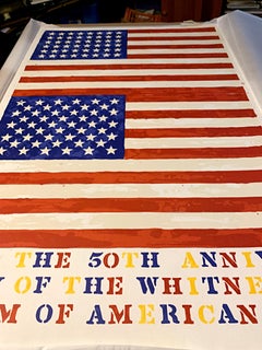 Deux drapeaux, grand format (46" x 30") édition limitée 5000 exemplaires pour le Whitney Museum