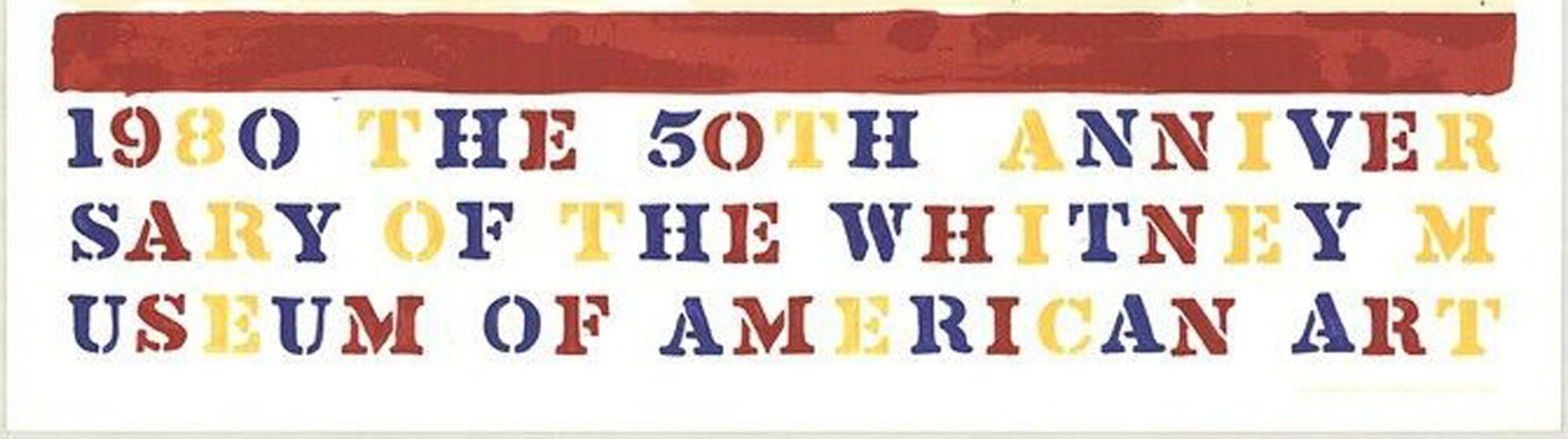Two Flags (Whitney Anniversary) - Brown Still-Life Print by Jasper Johns