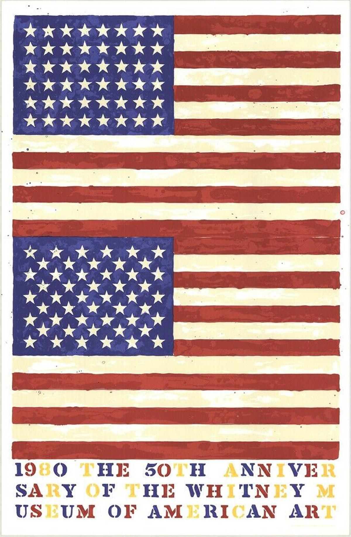 Jasper Johns Still-Life Print - Two Flags (Whitney Anniversary)