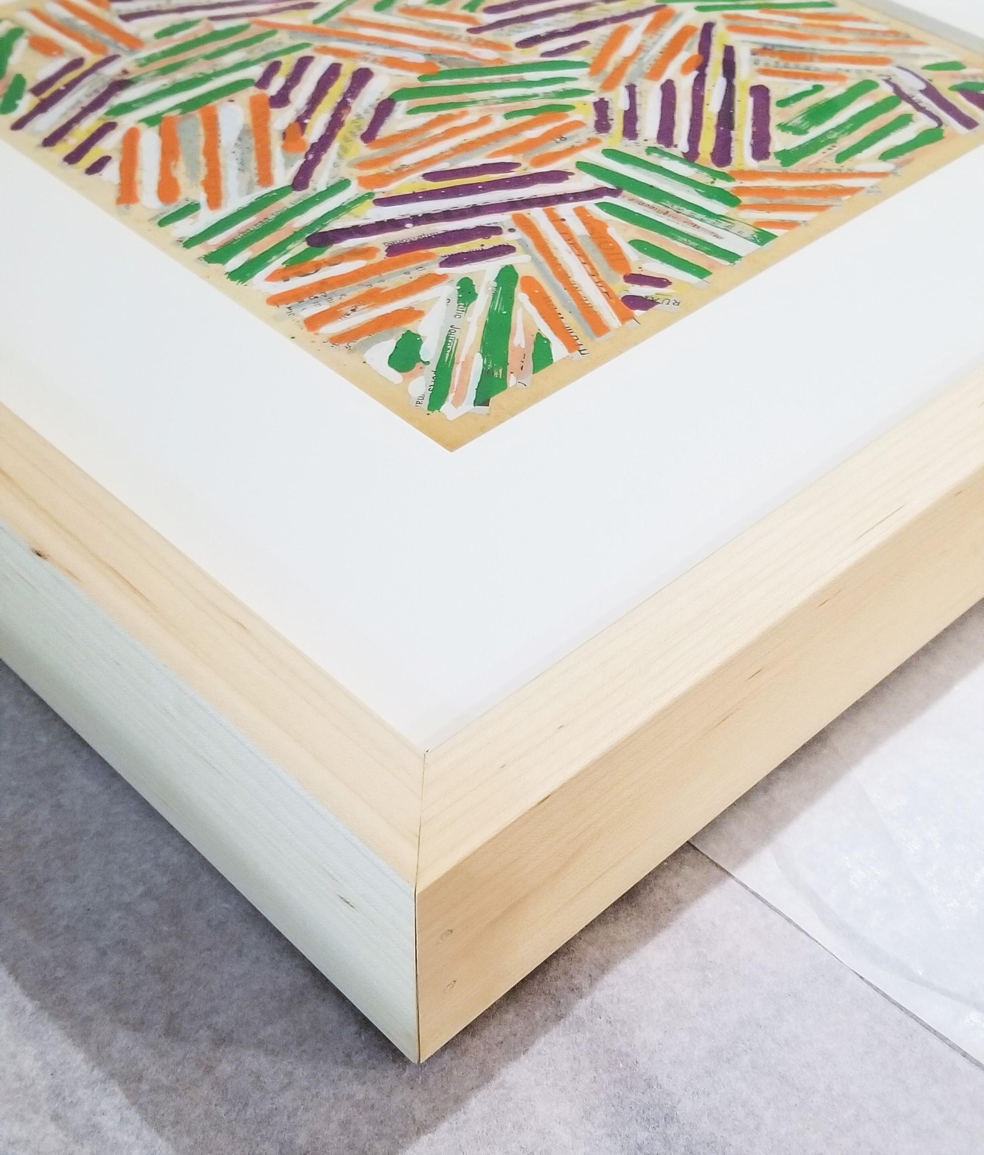 Untitled (Cross Hatch) /// Abstract Geometric Jasper Johns Minimal Screenprint For Sale 14