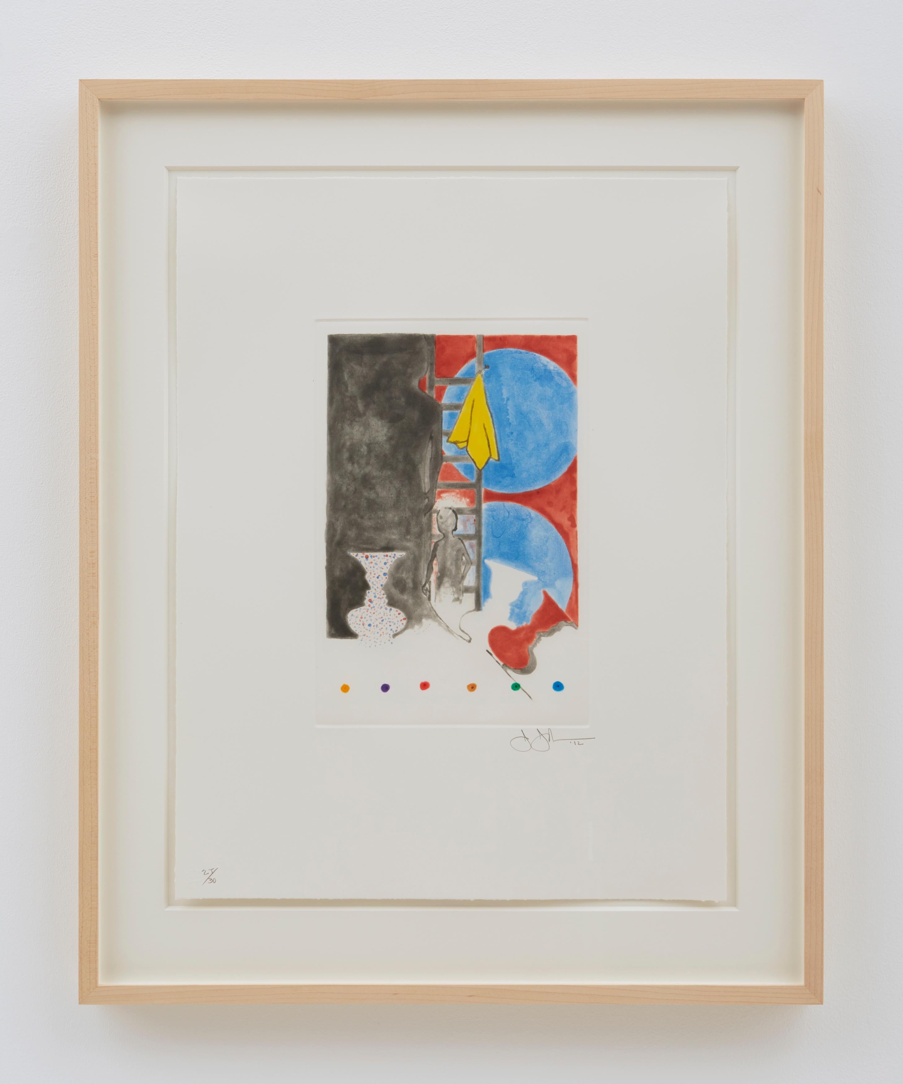 Untitled - Gray Abstract Print by Jasper Johns