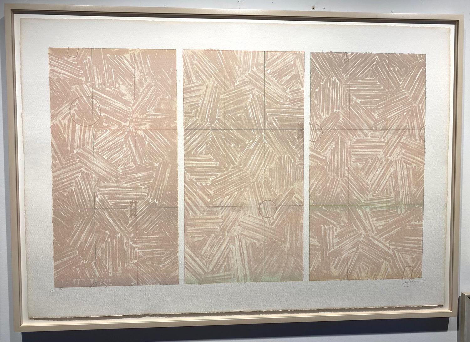 Jasper Johns has long explored a range of expressive variations using a crosshatching motif. Works with the title Usuyuki are named after the Japanese word for light snow. In 1979, the artist created this original print as a lithograph with the most