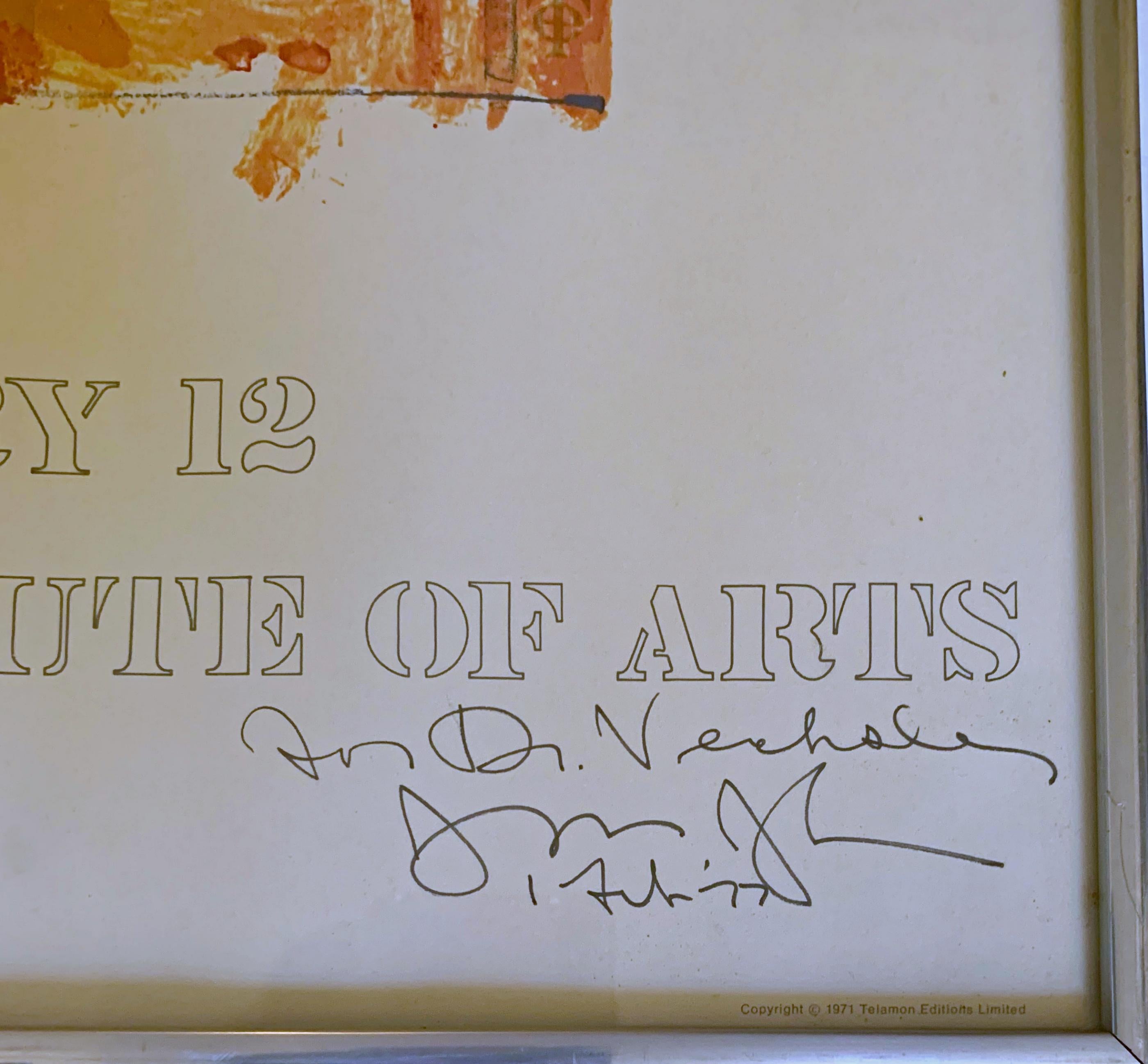 Vintage-Poster (Hand signiert und beschriftet) – Print von Jasper Johns