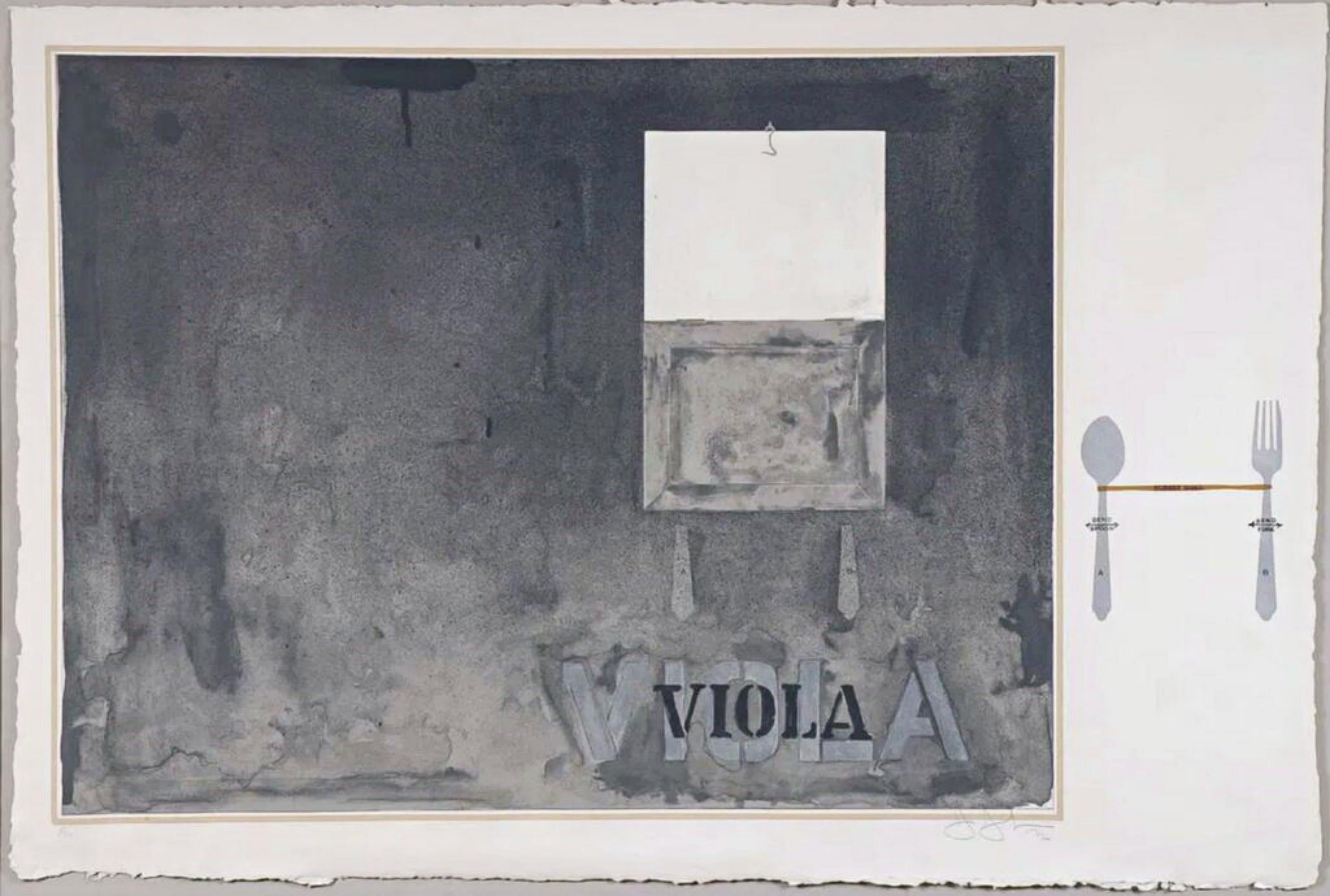 Jasper Johns Figurative Print - VIOLA (Founding Member of Merce Cunningham Dance Company), Lithograph, Signed/N