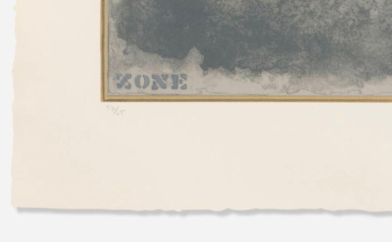 Jasper Johns b.1930
Zone
1972
lithograph in colors on Angoumois à la main
44 h × 28¾ w in (112 × 73 cm)
Signed, dated and numbered to lower edge ‘53/65 Jasper Johns '72’. This work is number 53 from the edition of 65 printed and published by Gemini