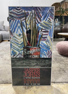 Jasper Johns Signed Exibition Lithograph French Poster L'oeuvre Graphique, 1986