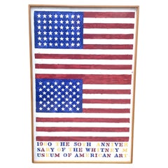 Jasper Johns Two Flags, Lithograph for Whitney Museum 1979