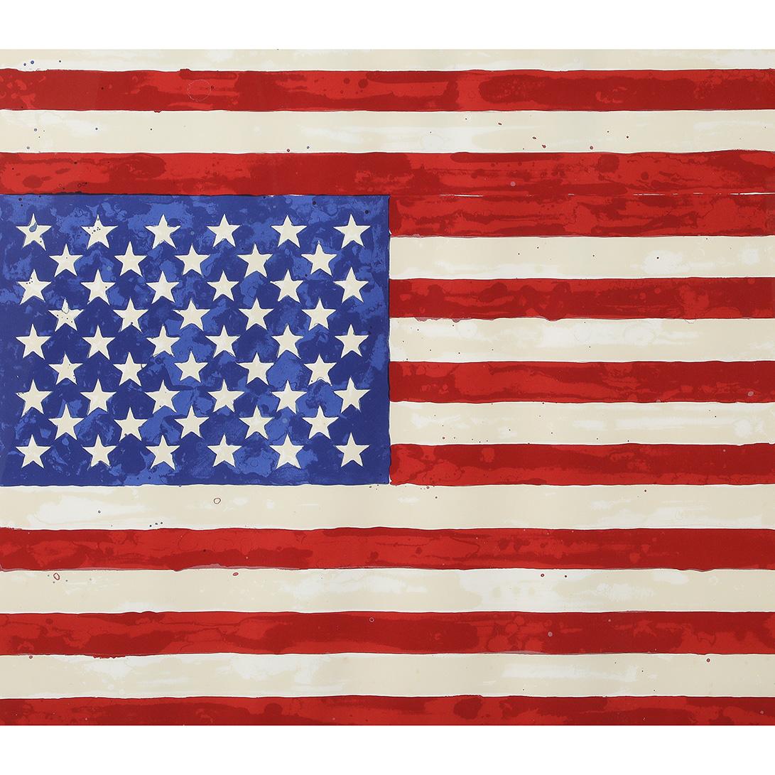 Jasper Johns, Two Flags, Poster per il 50° anniversario del Whitney Museum, 1980 In condizioni buone in vendita a New York, NY