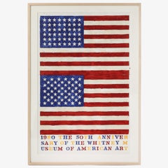 Jasper Johns, Two Flags, Whitney Museum 50. Jahrestag-Poster, 1980