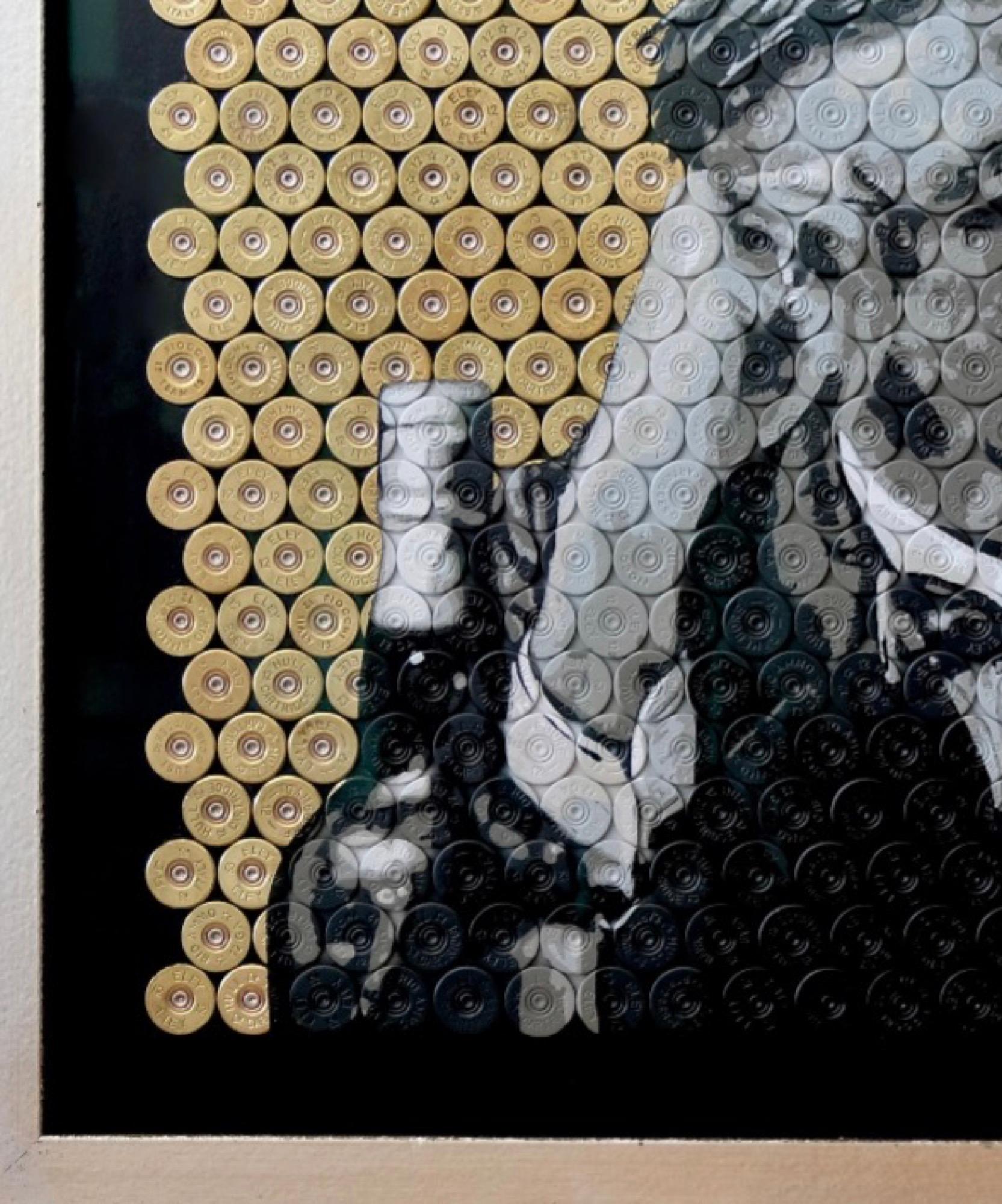 New Management (Peaky Blinders) - Upcycled Shotgun Shell Portrait (Zeitgenössisch), Mixed Media Art, von Jasper Leadbeater
