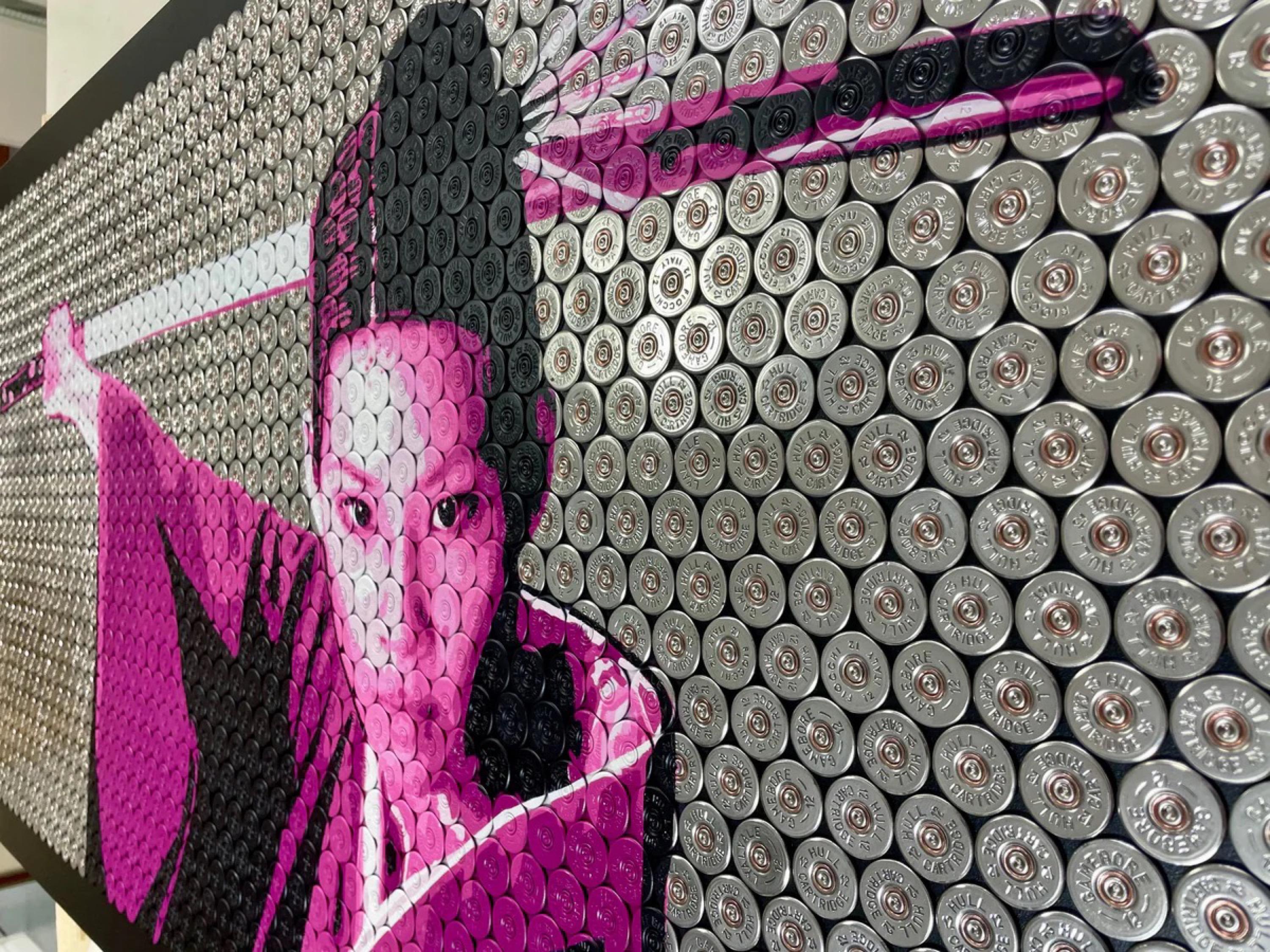 O-Ren Ishii ( Lucy Liu Kill Bill Artwork - Shotgun Shell Art) - Mixed Media Art Contemporaneo di Jasper Leadbeater