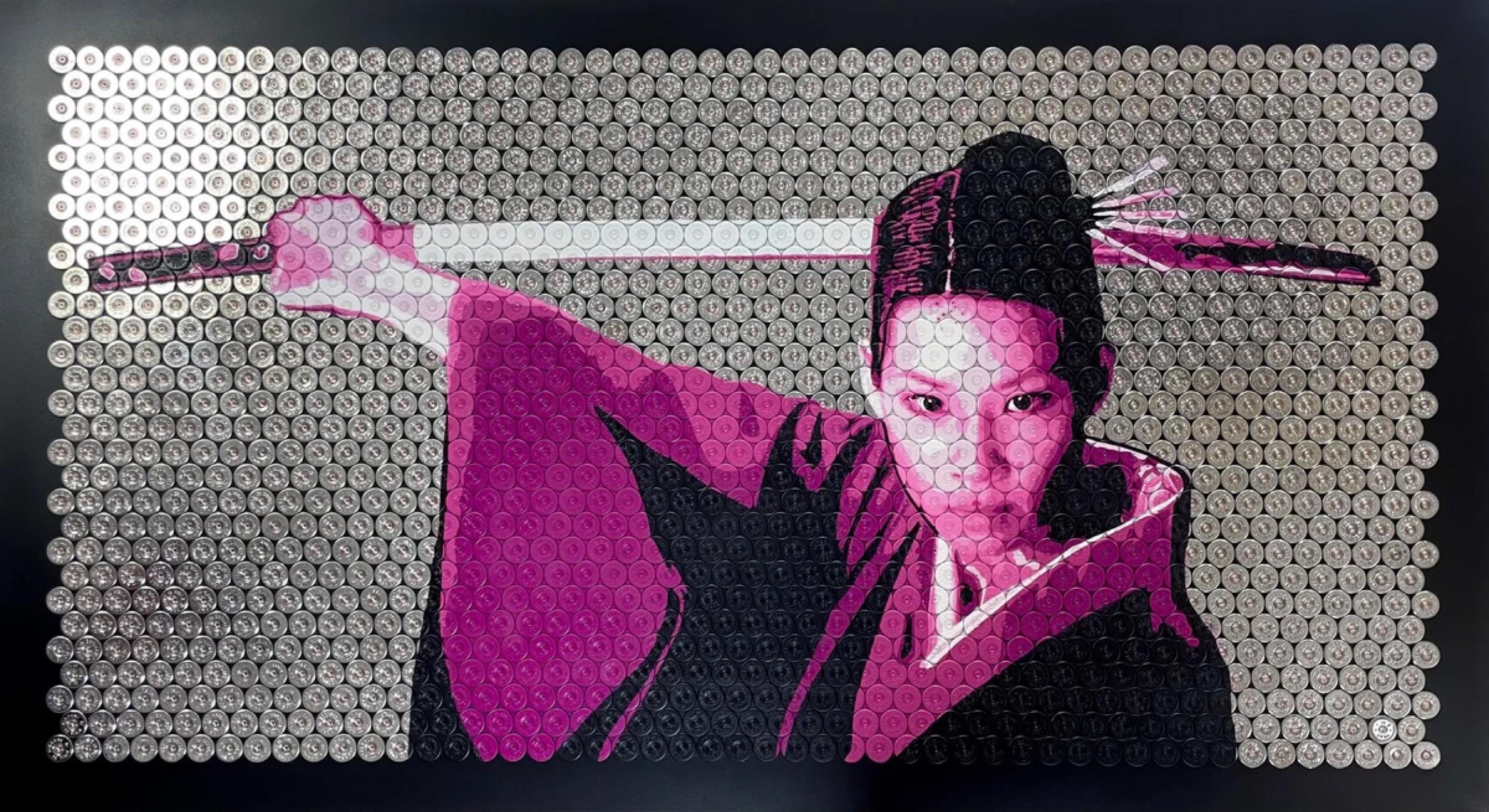 O-Ren Ishii ( Lucy Liu Kill Bill Artwork - Shotgun Shell Art) - Mixed Media Art di Jasper Leadbeater