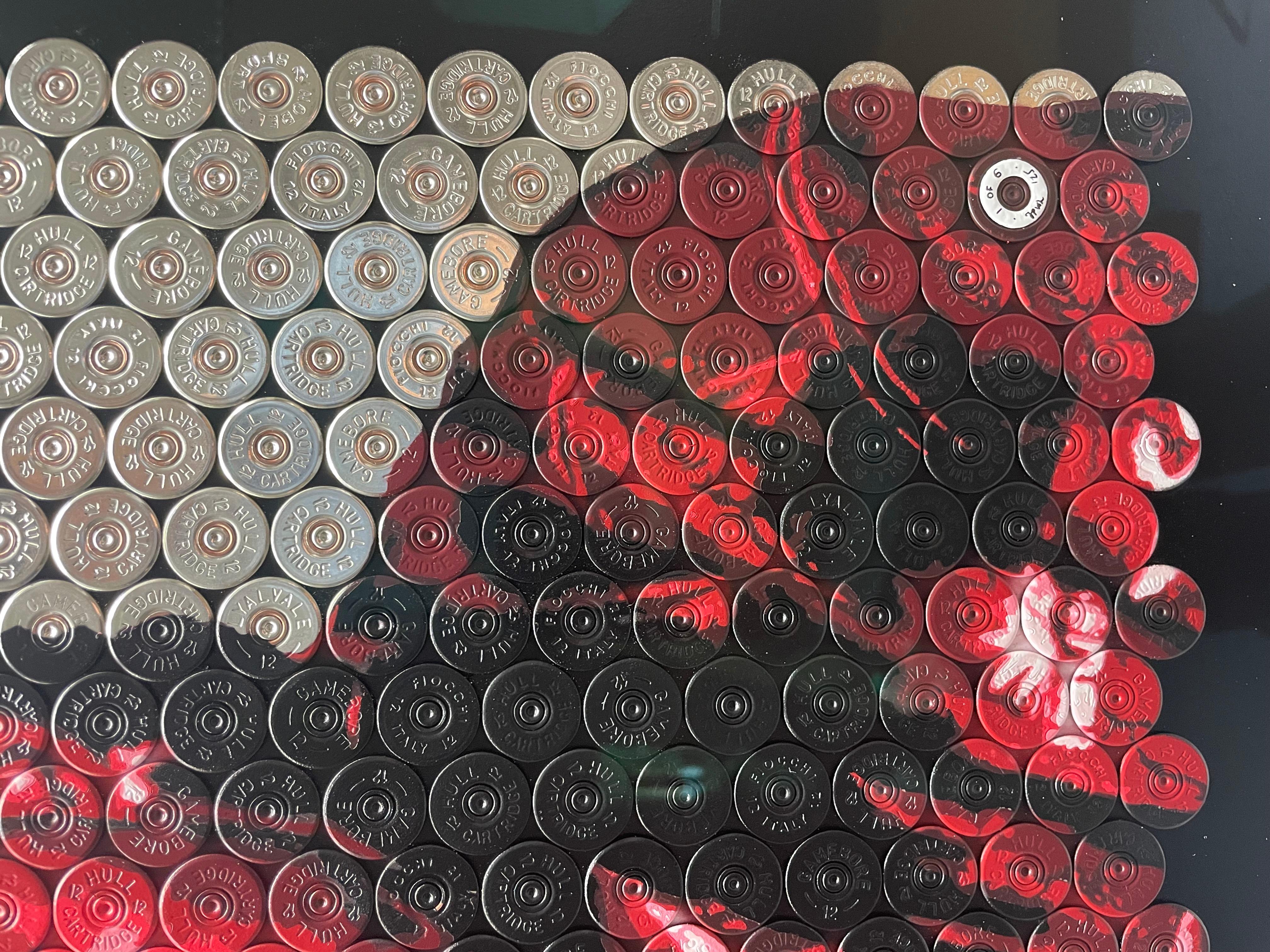 Busta - Original Schrotflinte Shell Original Kunstwerk - Busta Rhymes - Hip Hop Pop Kunst (Pop-Art), Painting, von Jasper Leadbeater