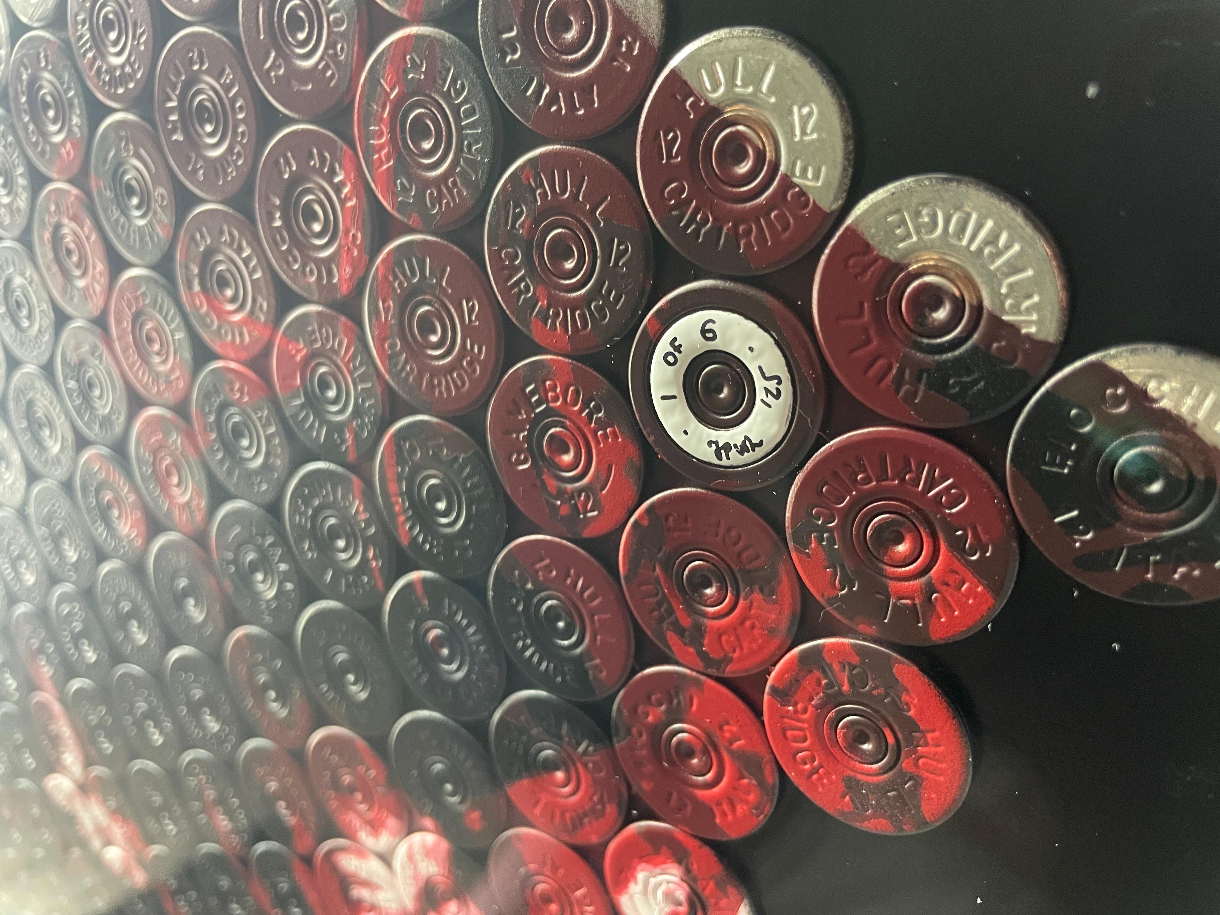 Jasper Leadbeater, Busta , 2025

Sprühfarbe und Schrotkugeln verbinden sich zu Busta. Busta Rhymes, Trevor George Smith JR., in Rottönen gehalten, ist in diesem unglaublichen, einzigartigen Kunstwerk groß zu sehen. 

Durch die Verwendung von