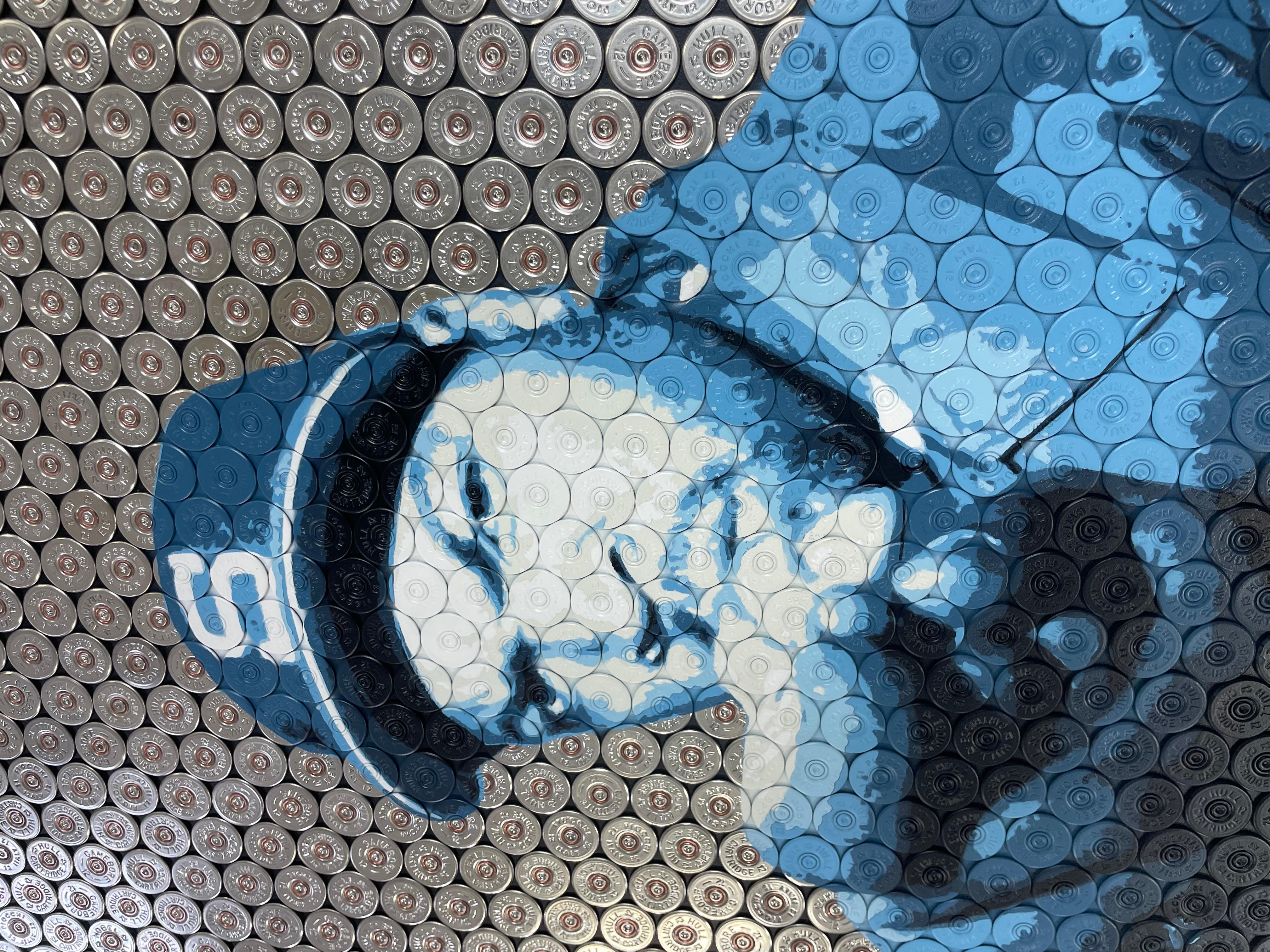 Good Day - Original Schrotflinte Shell Original Kunstwerk - Ice Cube - Hip Hop Pop Kunst – Painting von Jasper Leadbeater