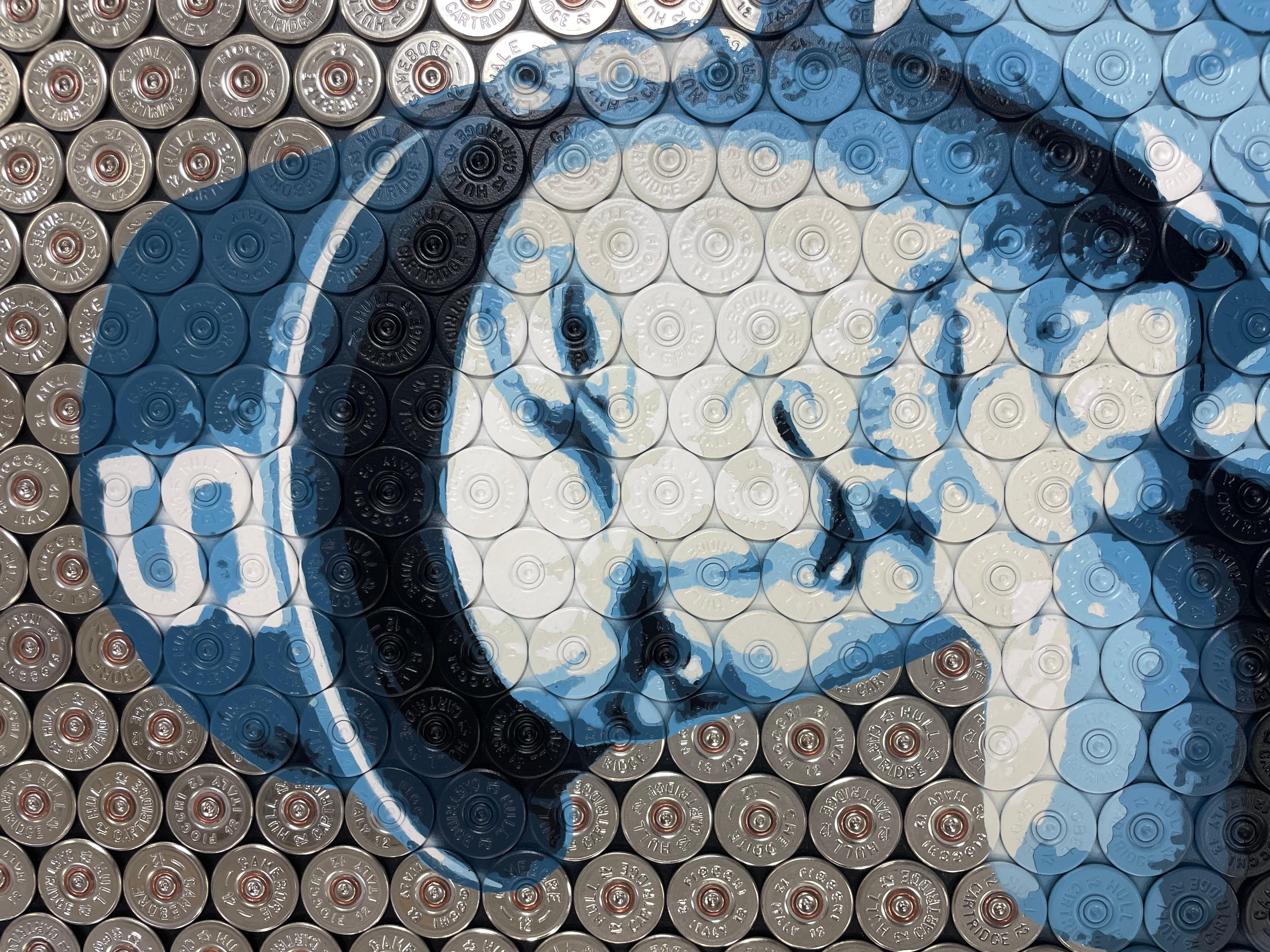 Good Day - Original Schrotflinte Shell Original Kunstwerk - Ice Cube - Hip Hop Pop Kunst (Pop-Art), Painting, von Jasper Leadbeater