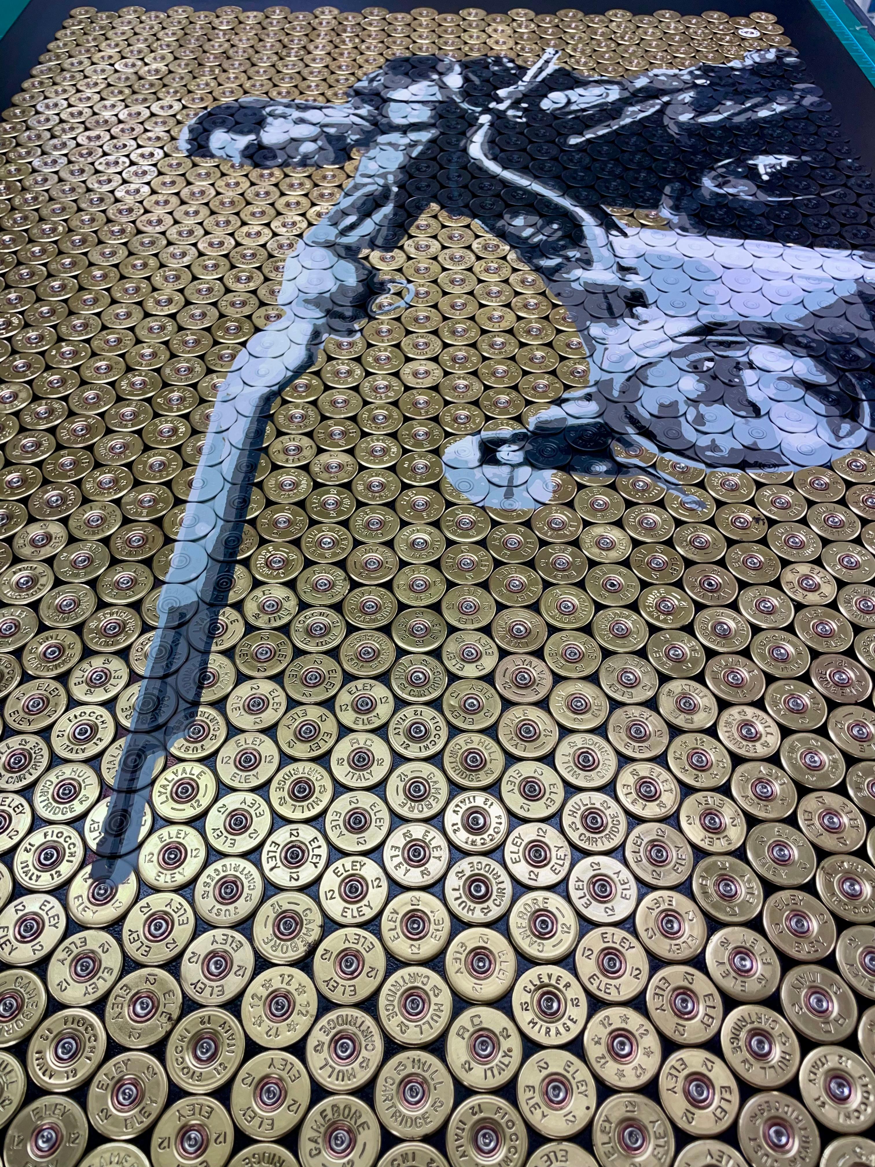 Judgement Day - Original Shotgun Shell Original Artwork - Terminator Pop Art - Black Figurative Painting by Jasper Leadbeater