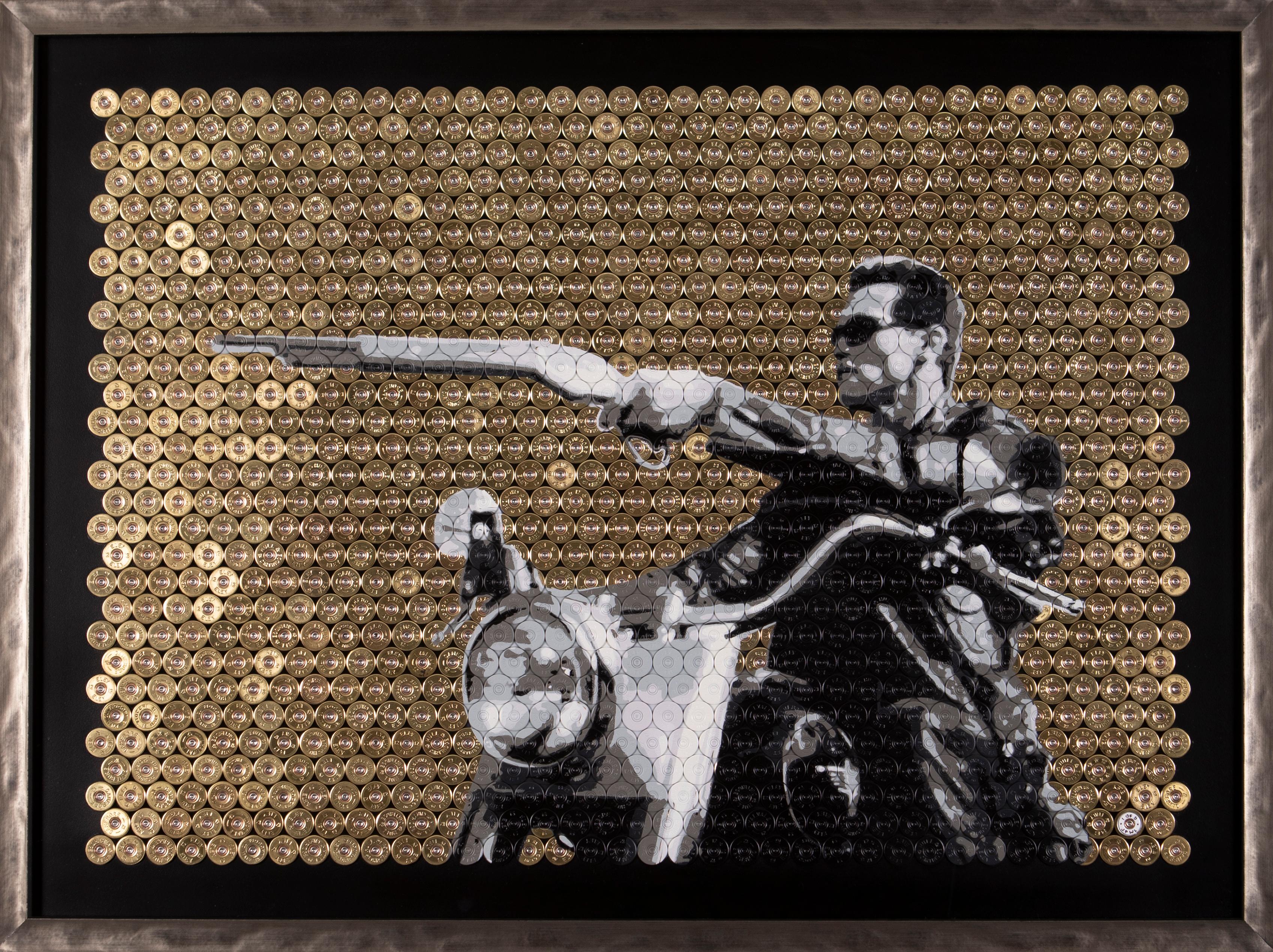 Jasper Leadbeater Figurative Painting - Judgement Day - Original Shotgun Shell Original Artwork - Terminator Pop Art