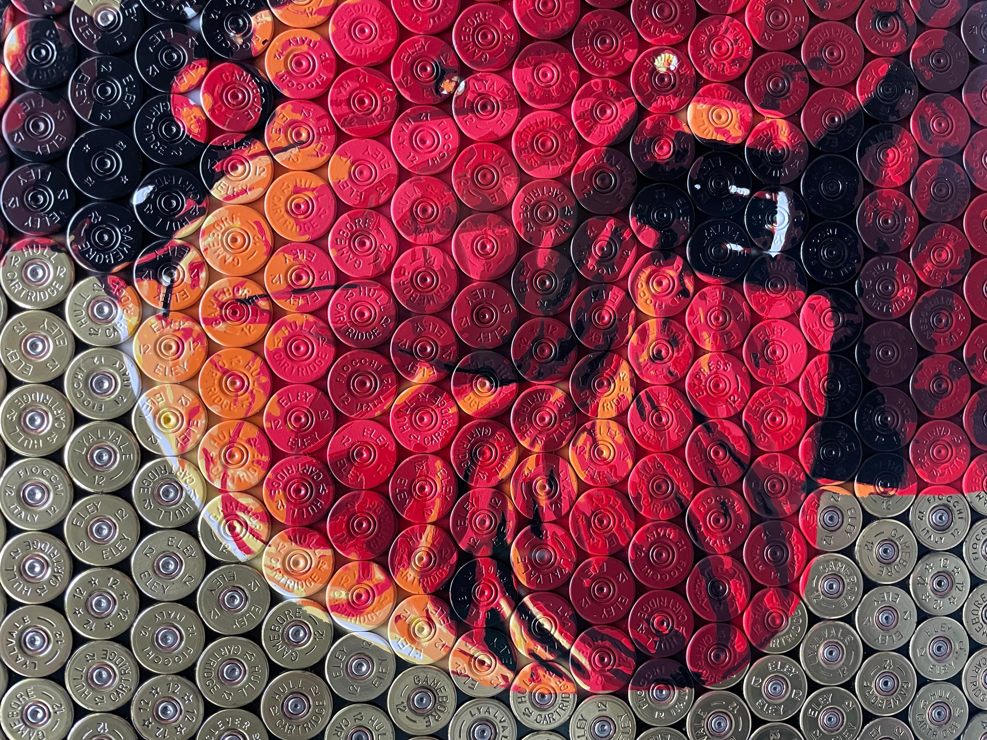 Marcellus Goes Medieval - Original Schrotflinte Shell Original Kunstwerk - Pulp Fiction (Pop-Art), Painting, von Jasper Leadbeater