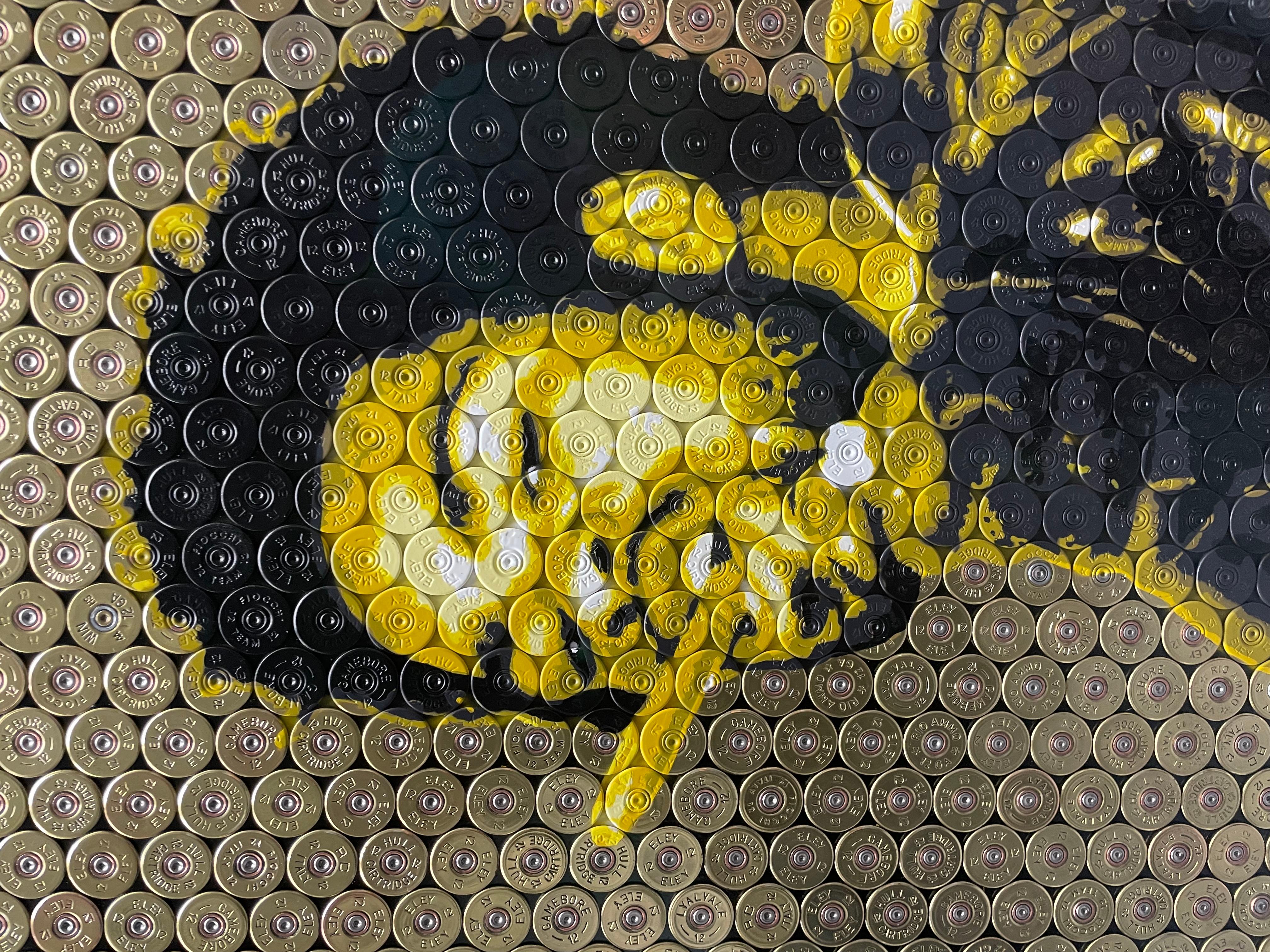 Mr. Mef - Original Schrotflinte Shell Original Kunstwerk - Method Man - Hip Hop Pop Kunst – Painting von Jasper Leadbeater