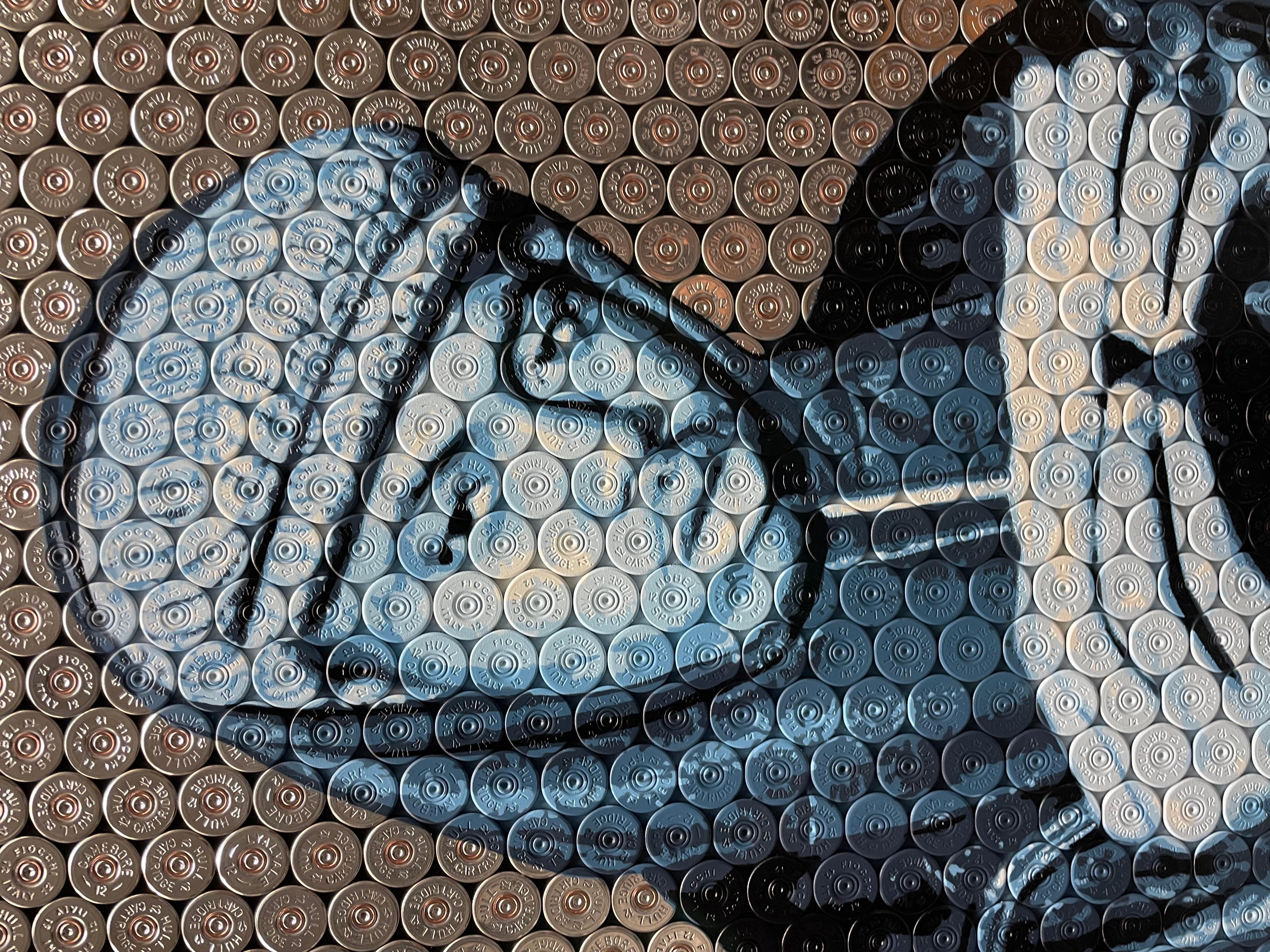 Nasty Nas - Original Schrotflinte Shell Original Kunstwerk - NAS - Hip Hop Pop Kunst – Painting von Jasper Leadbeater