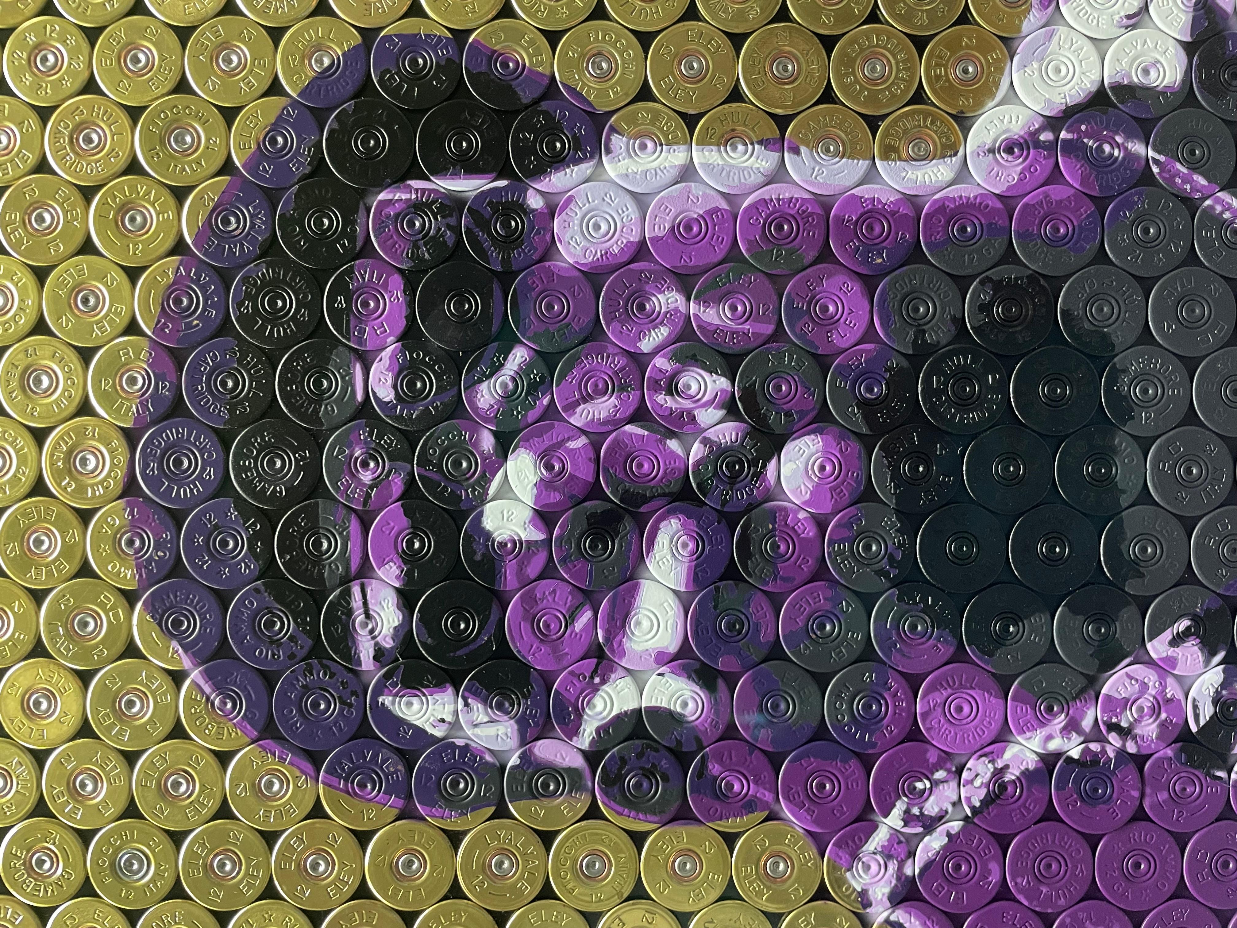 Notorious - Original Schrotflinte Shell Original Kunstwerk - Biggie Smalls- Hip Hop Kunst – Painting von Jasper Leadbeater