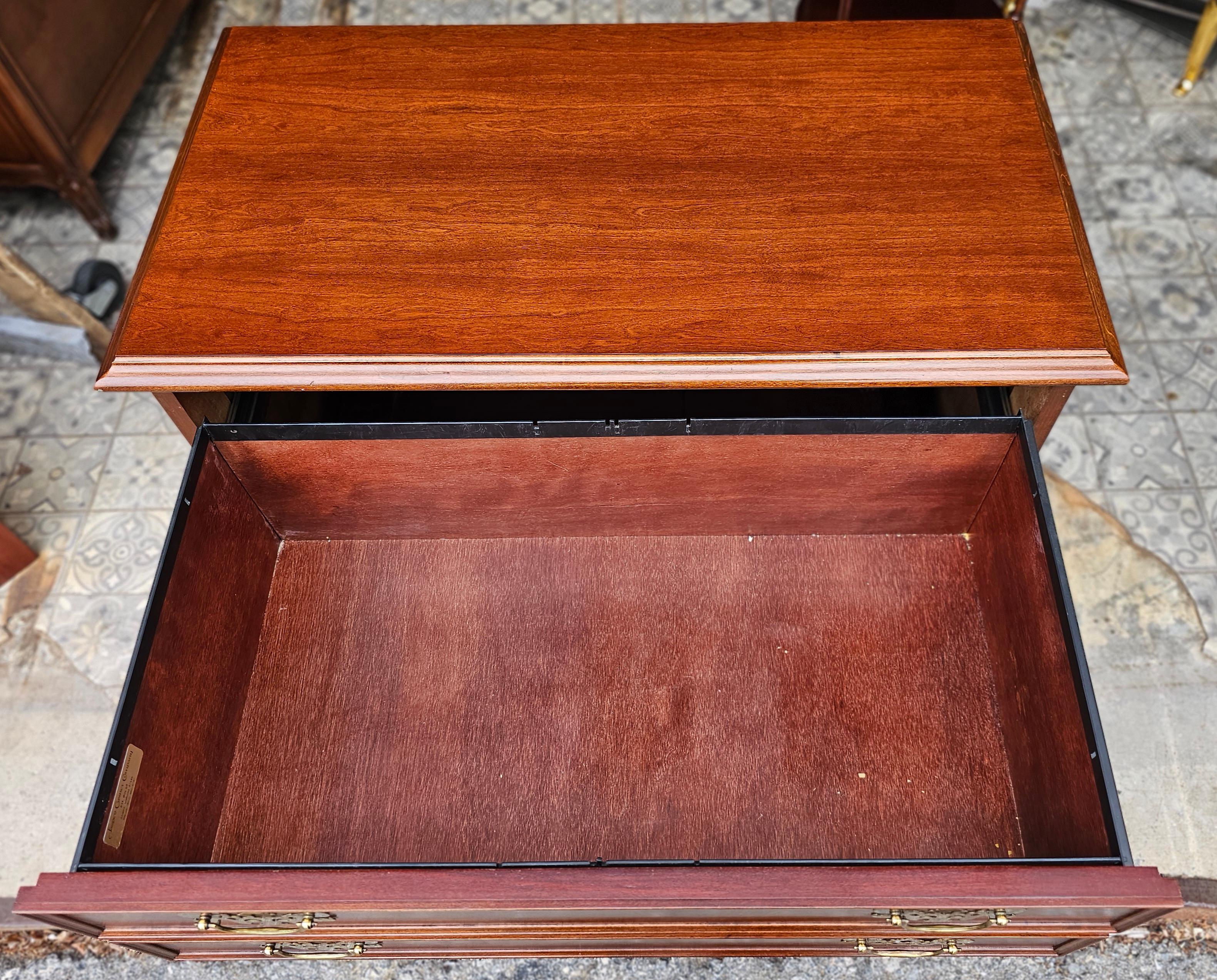 Stained Jasper Mahogany Chippendale Executive Lateral Filing Cabinet For Sale