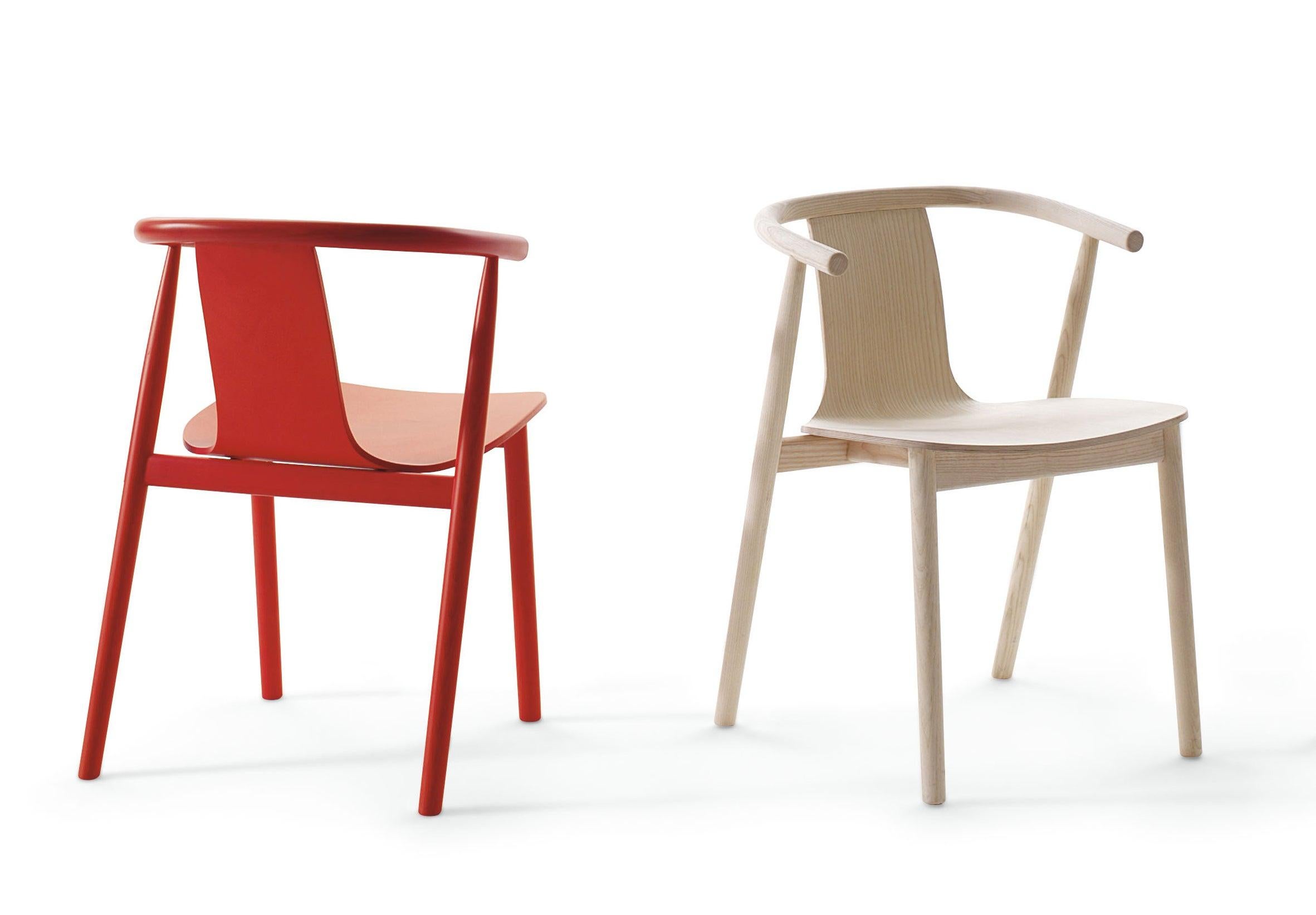 Modern Jasper Morrison Bac Chair in Cherry Red Ash for Cappellini