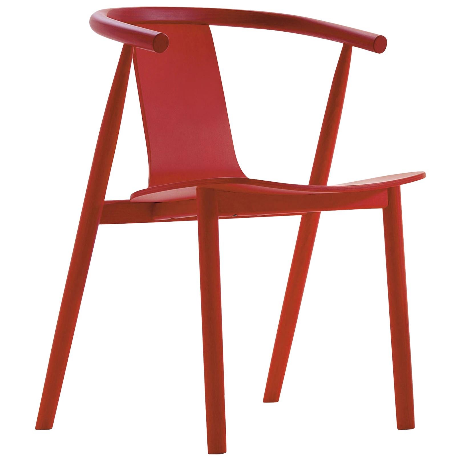 Jasper Morrison Bac Chair in Cherry Red Ash for Cappellini