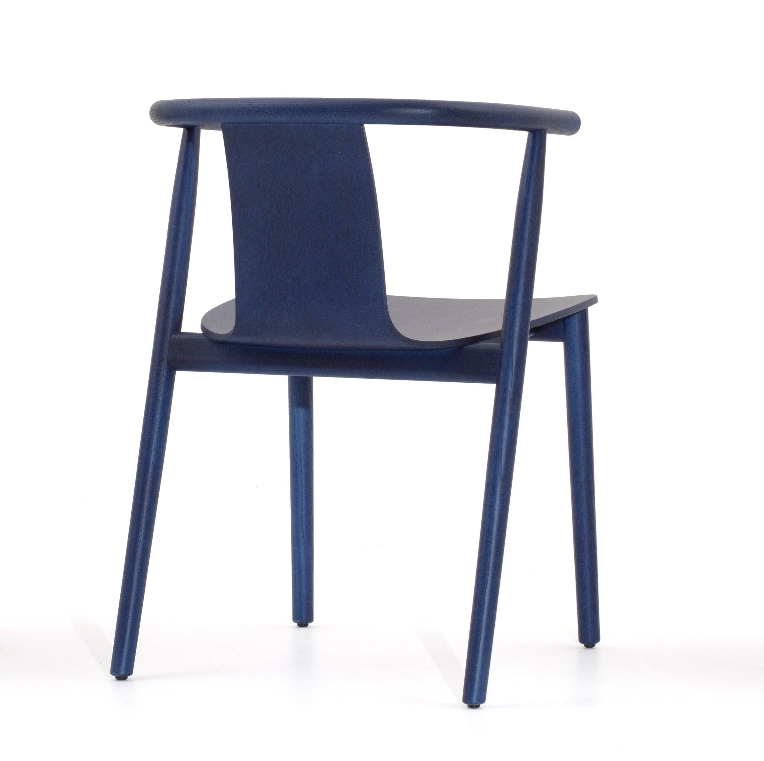 Jasper Morrison Bac-Stuhl in Shanghai Blau gebeizt für Cappellini (Moderne) im Angebot