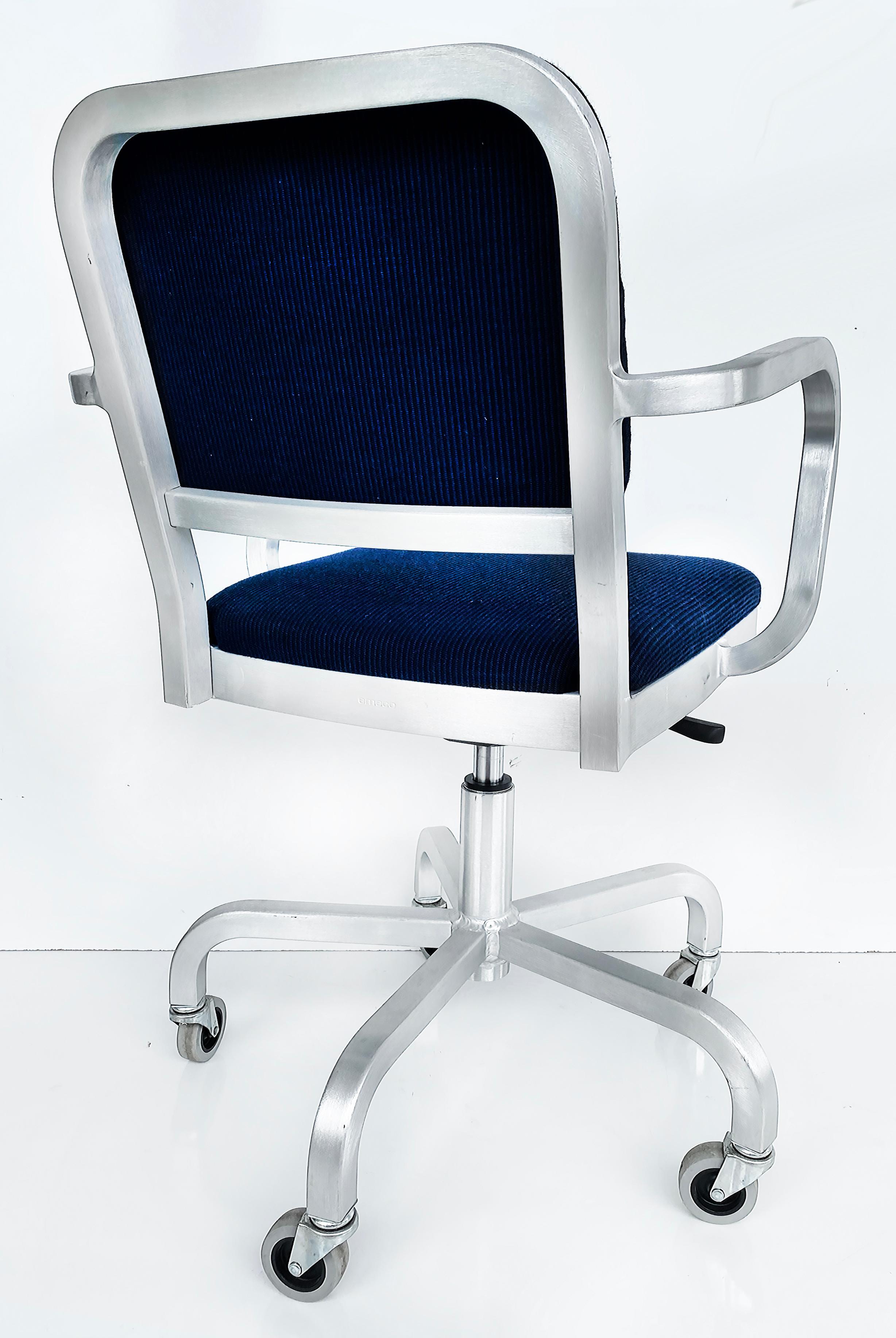 Contemporary Jasper Morrison Emeco Navy Officer Swivel Office Armchair, Aluminum & Adjustable For Sale