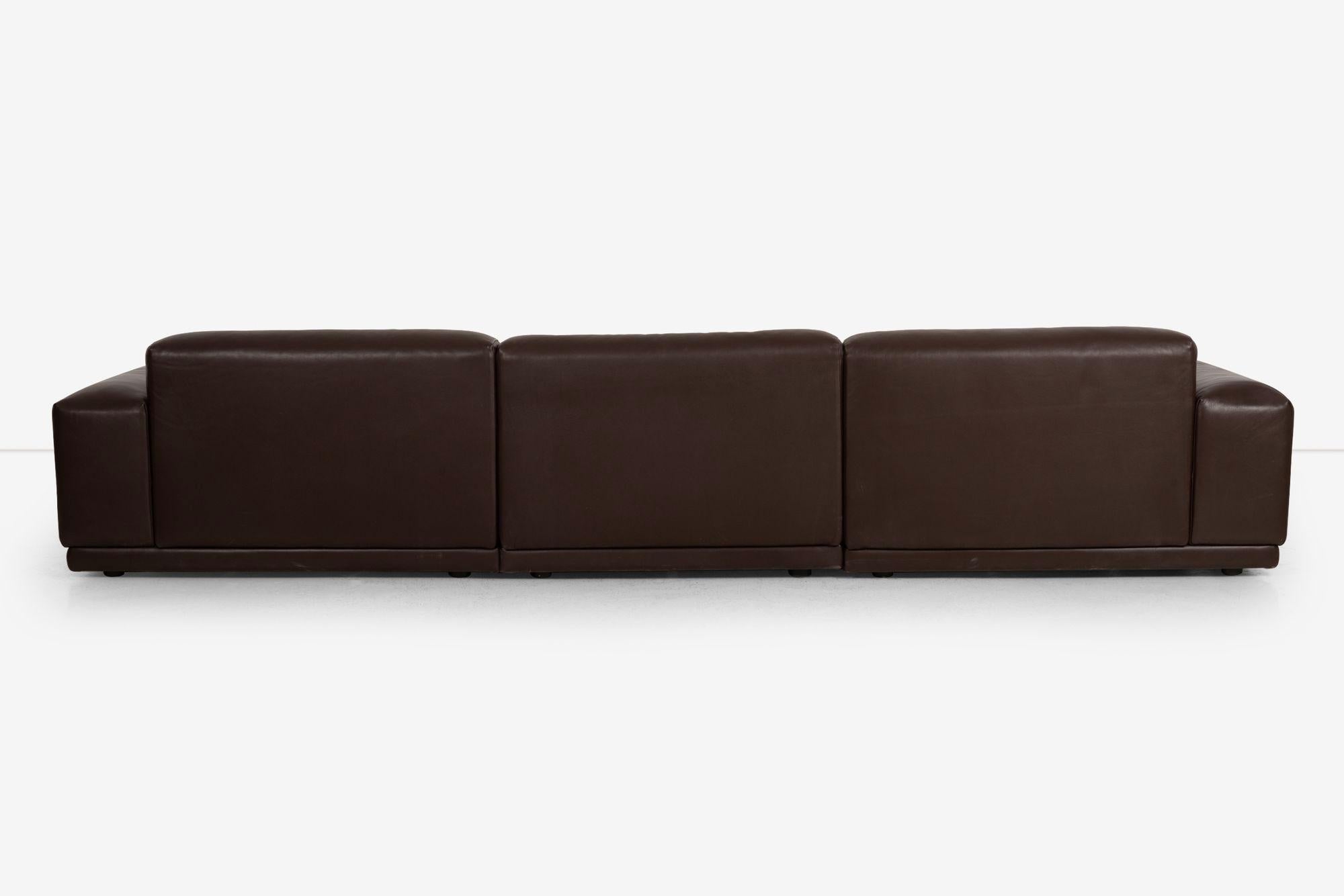 Jasper Morrison for Vitra Canapé modulable en cuir souple brun chocolat en vente 3