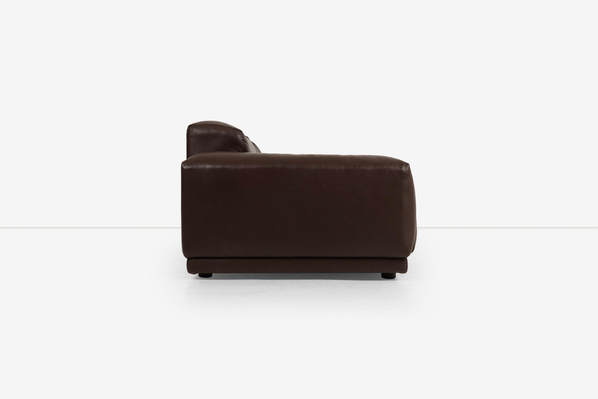 XXIe siècle et contemporain Jasper Morrison for Vitra Canapé modulable en cuir souple brun chocolat en vente