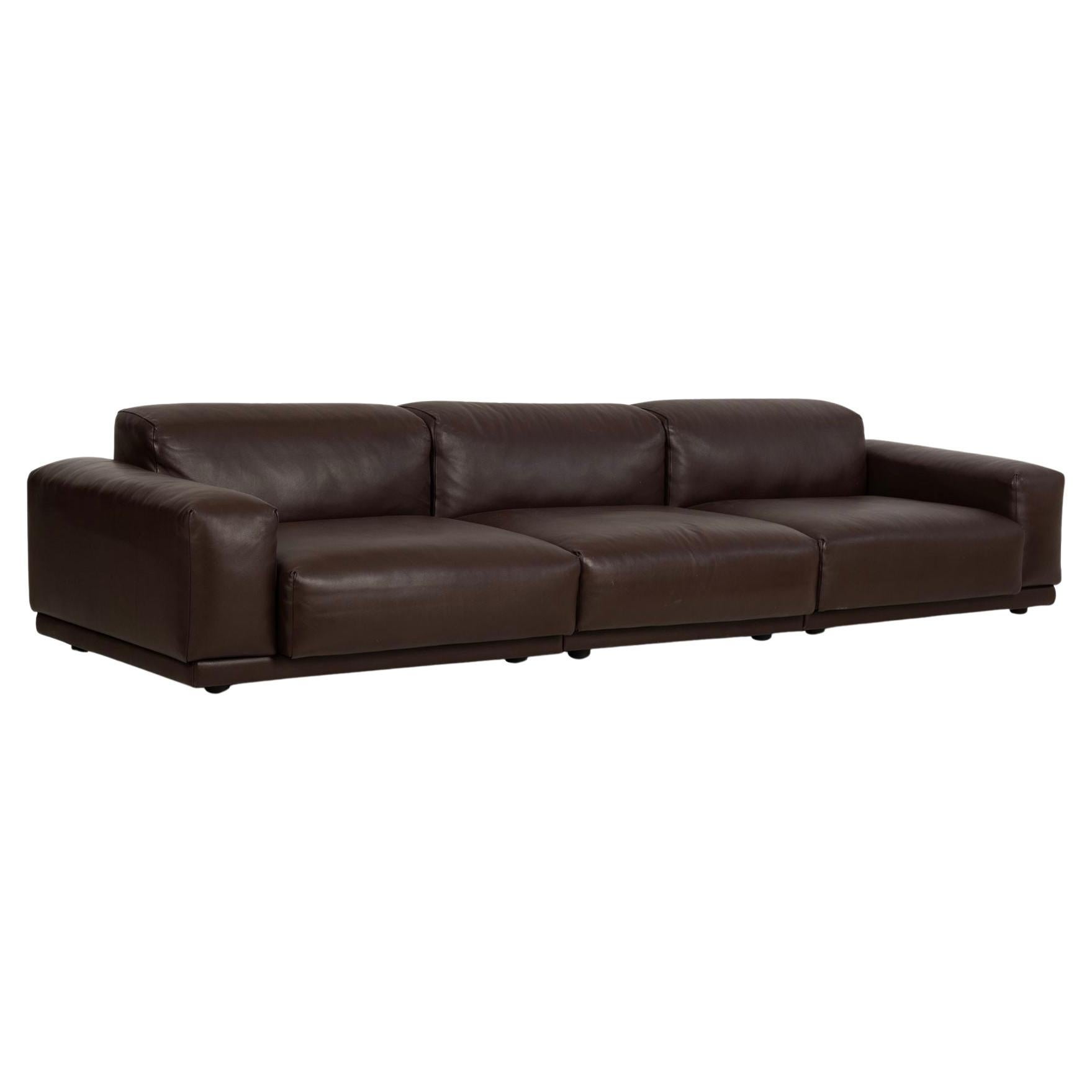 Jasper Morrison for Vitra Chocolate Brown Leather Soft Sectional Modular Sofa