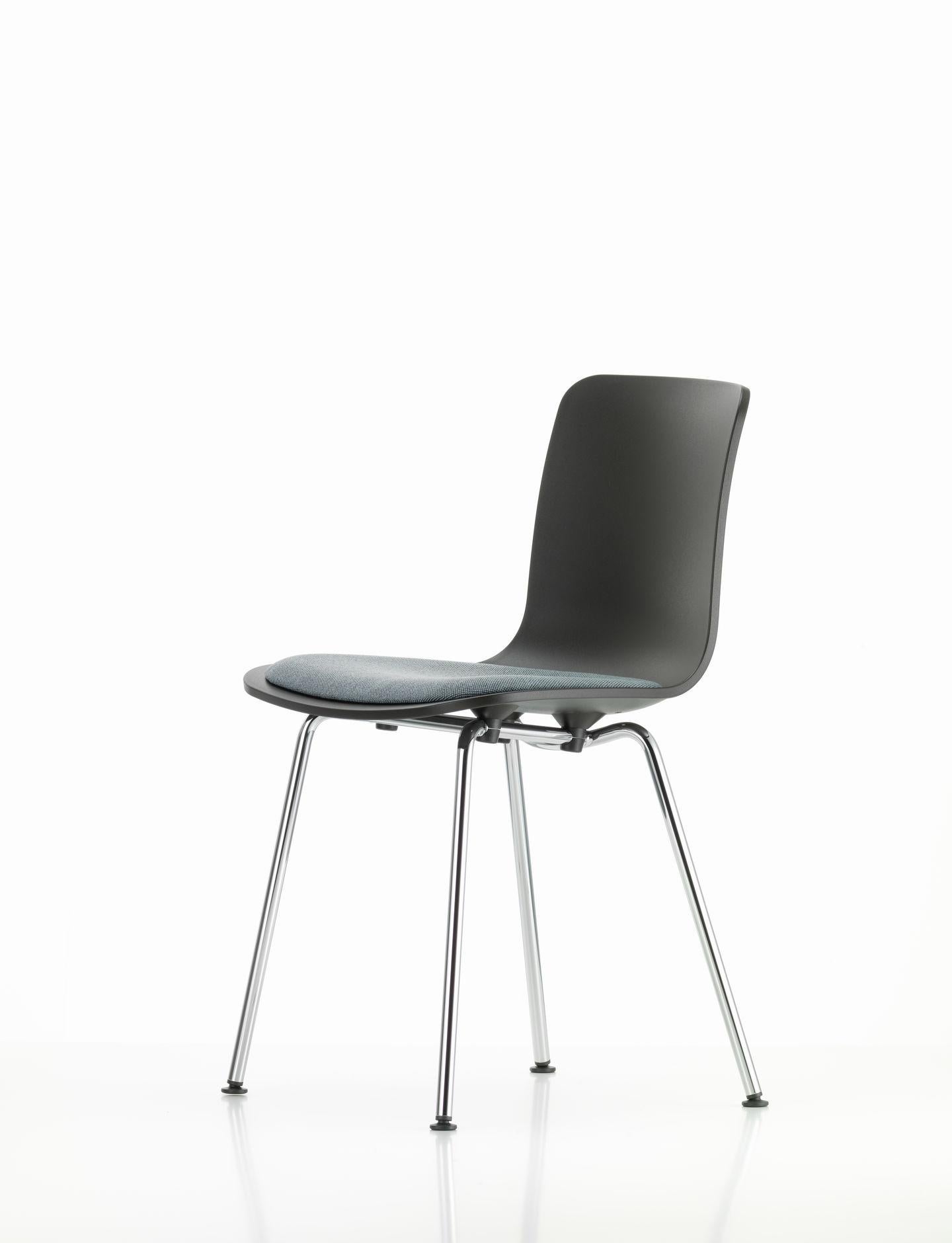 Chair designed by Jasper Morrison in 2010.
Manufactured by Vitra, Switzerland.

The HAL Tube chair is designed with a classic, unassuming four-legged base and a flexible, plastic shell offering excellent comfort. This model is no stackable.