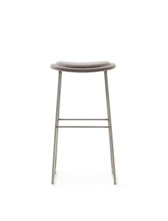 Jasper Morrison Large Hi Pad Bar Stool in Blue Hallingdal Fabric by Cappellini