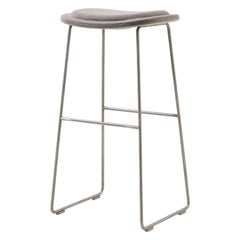 Jasper Morrison Large Hi Pad Bar Stool in Blue Hallingdal Fabric by Cappellini